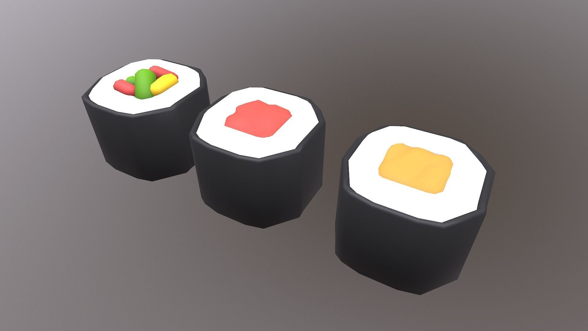 Stylized Sushi Low-poly 3D model_28