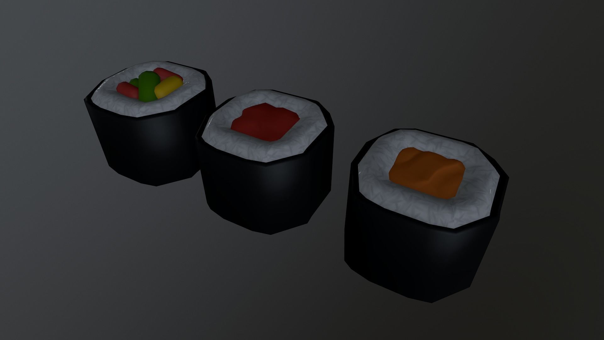 Stylized Sushi Low-poly 3D model_25