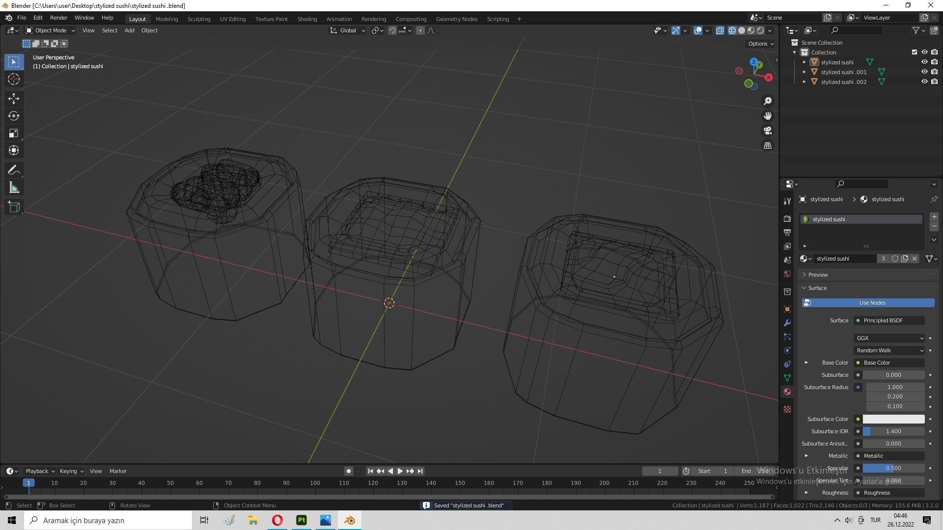Stylized Sushi Low-poly 3D model_29