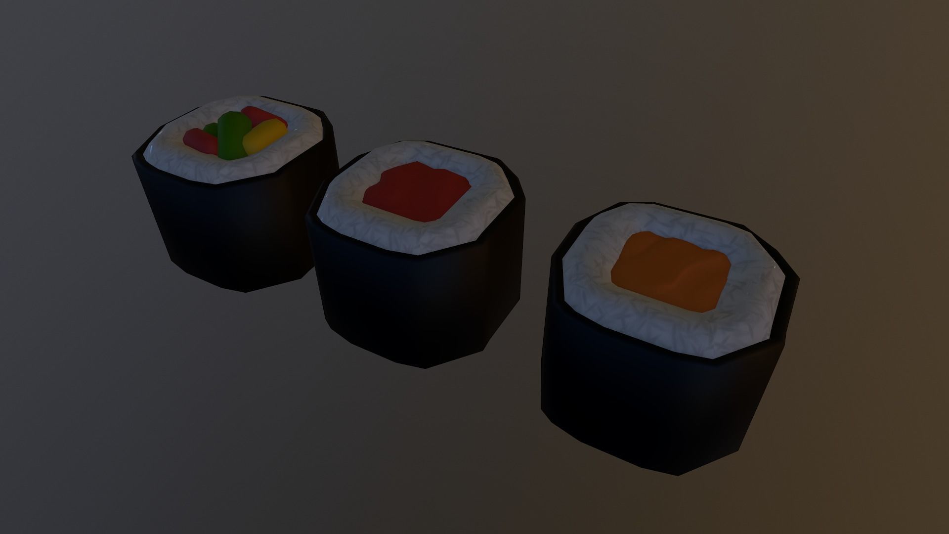 Stylized Sushi Low-poly 3D model_12