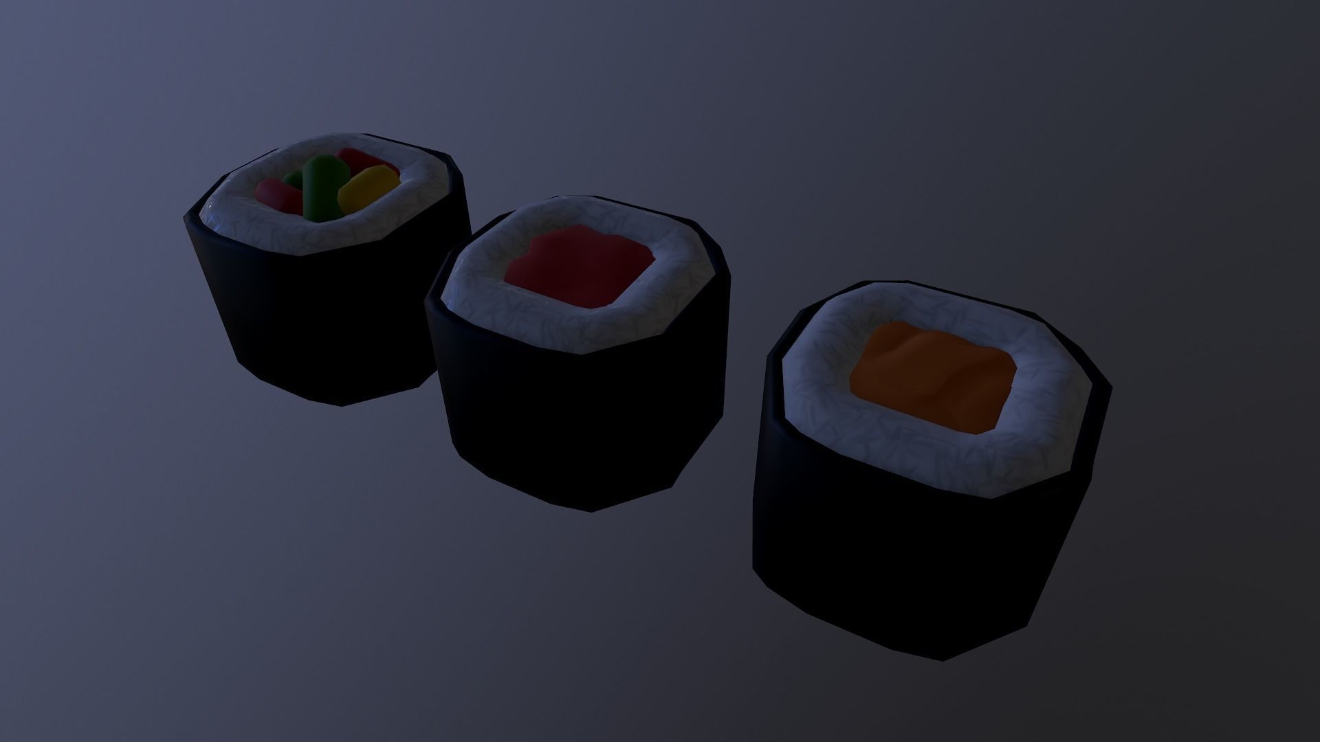 Stylized Sushi Low-poly 3D model_5