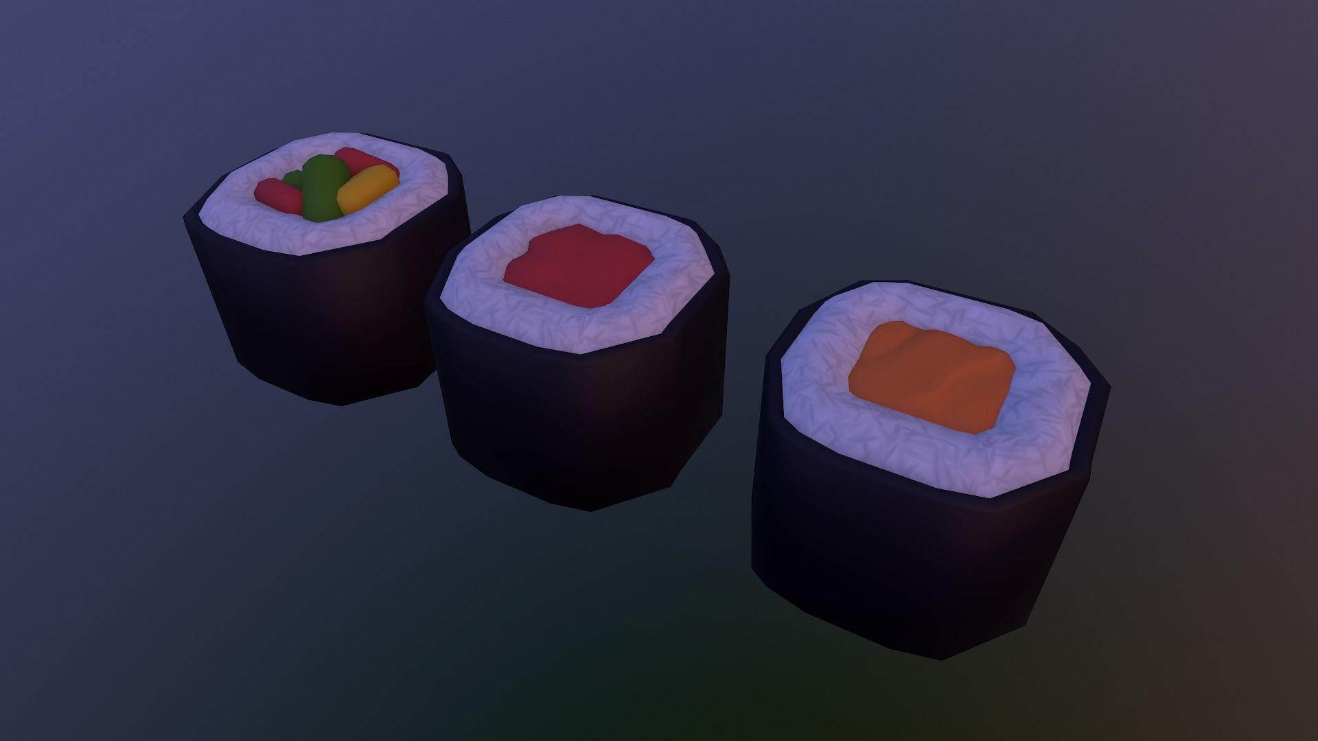 Stylized Sushi Low-poly 3D model_20