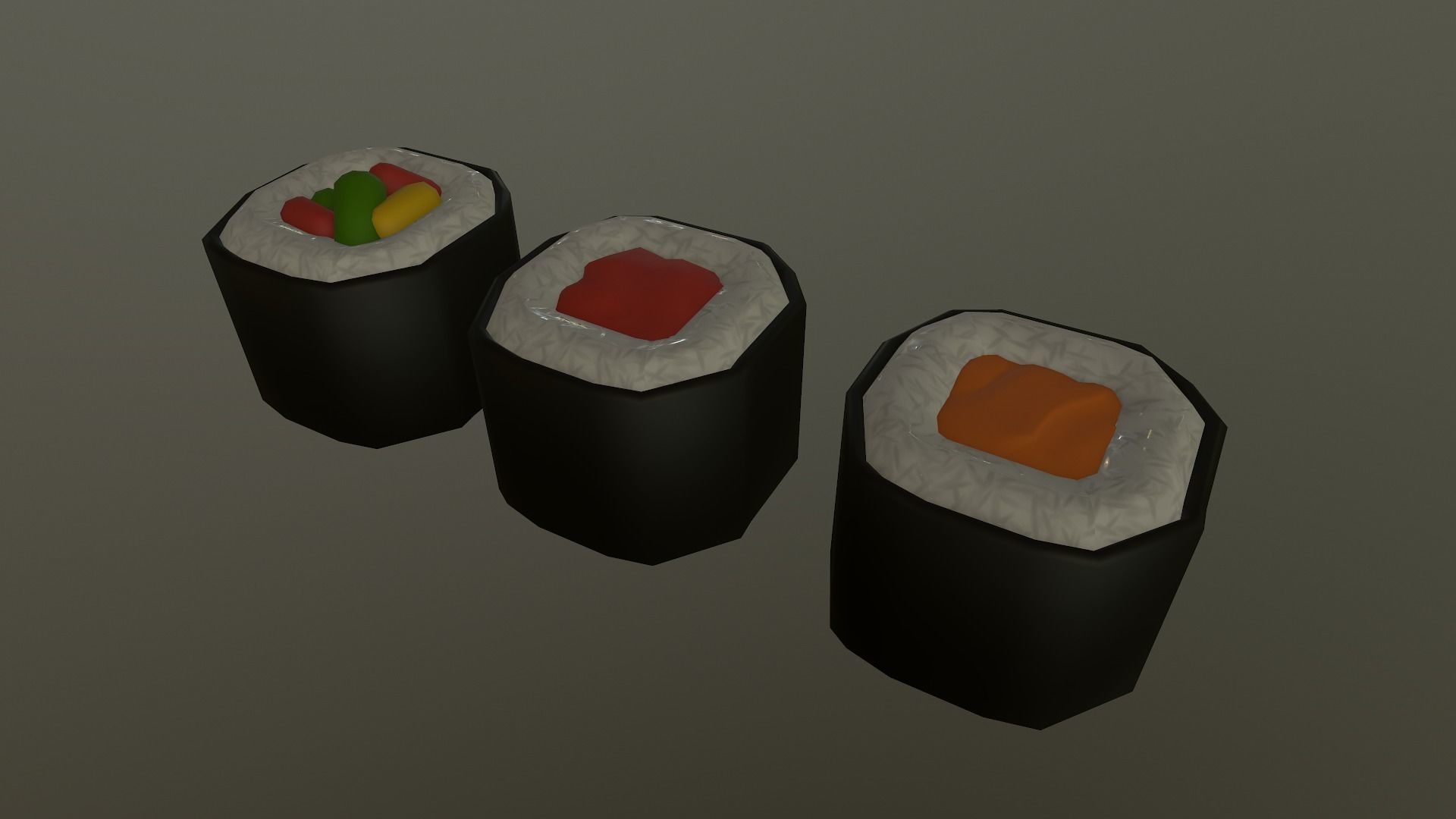 Stylized Sushi Low-poly 3D model_22