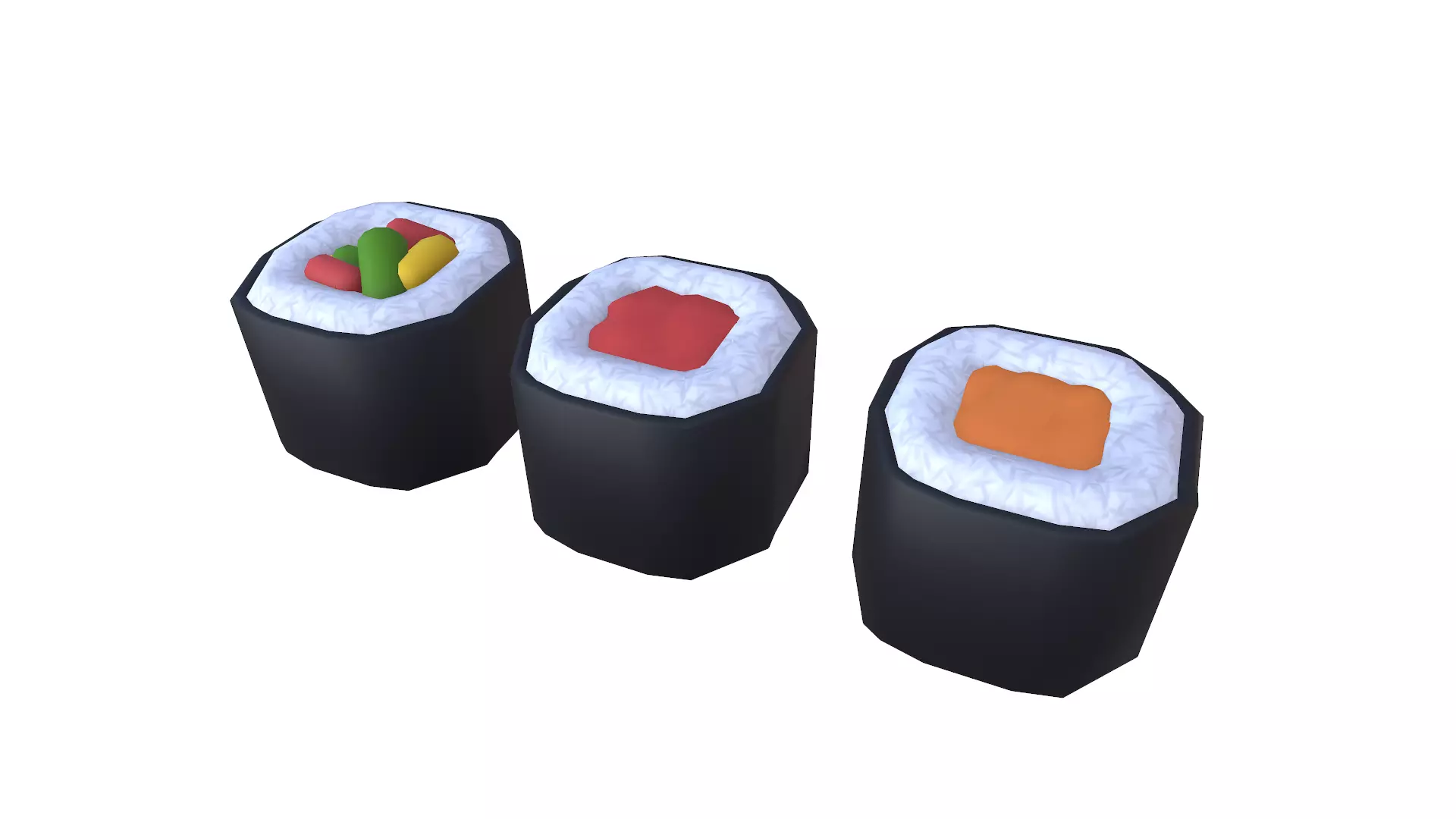 Stylized Sushi Low-poly 3D model_0