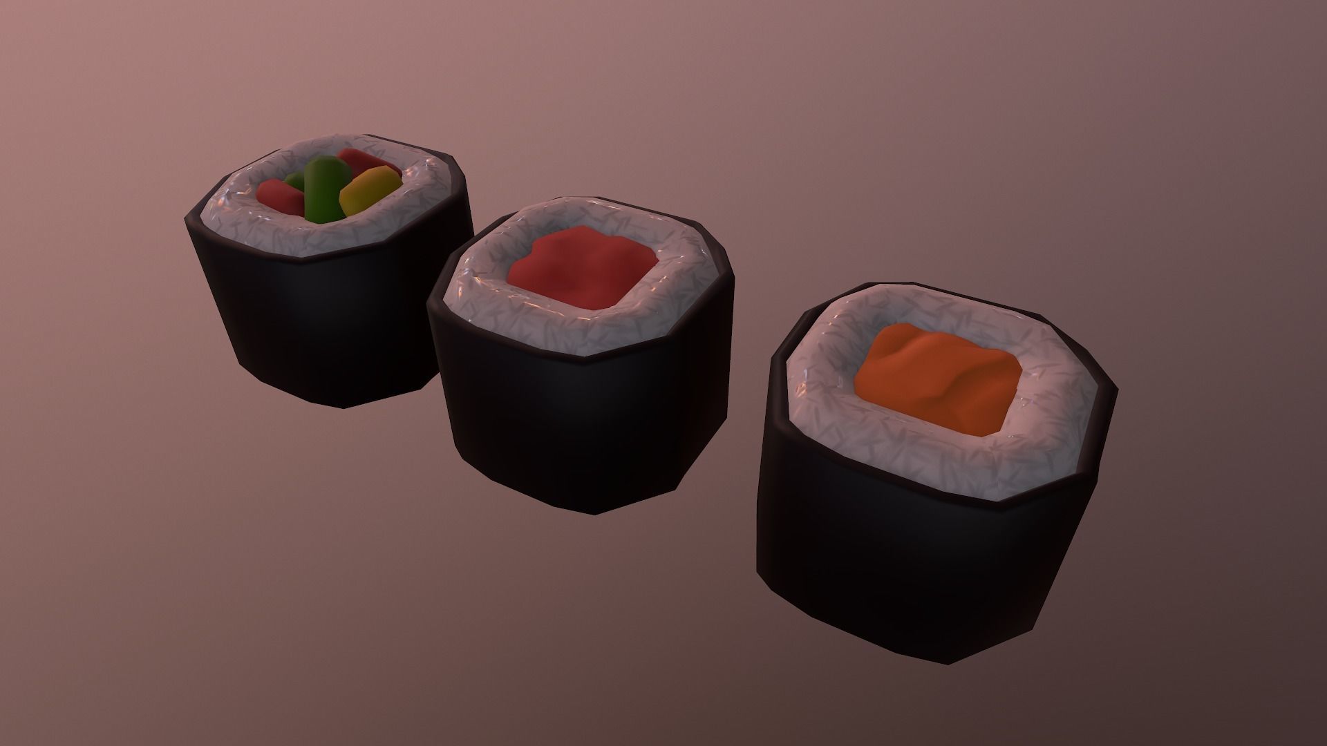 Stylized Sushi Low-poly 3D model_27