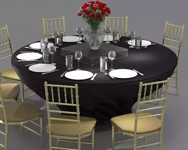 table chair booth events 3D model