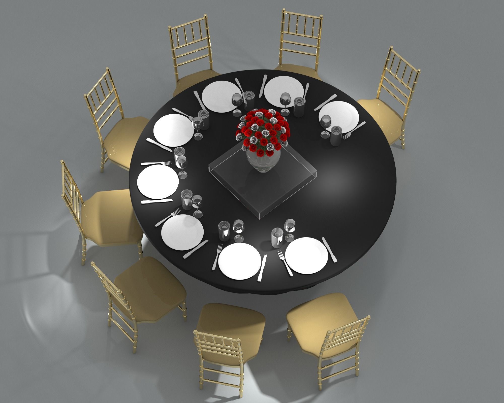 table chair booth events 3D model_1