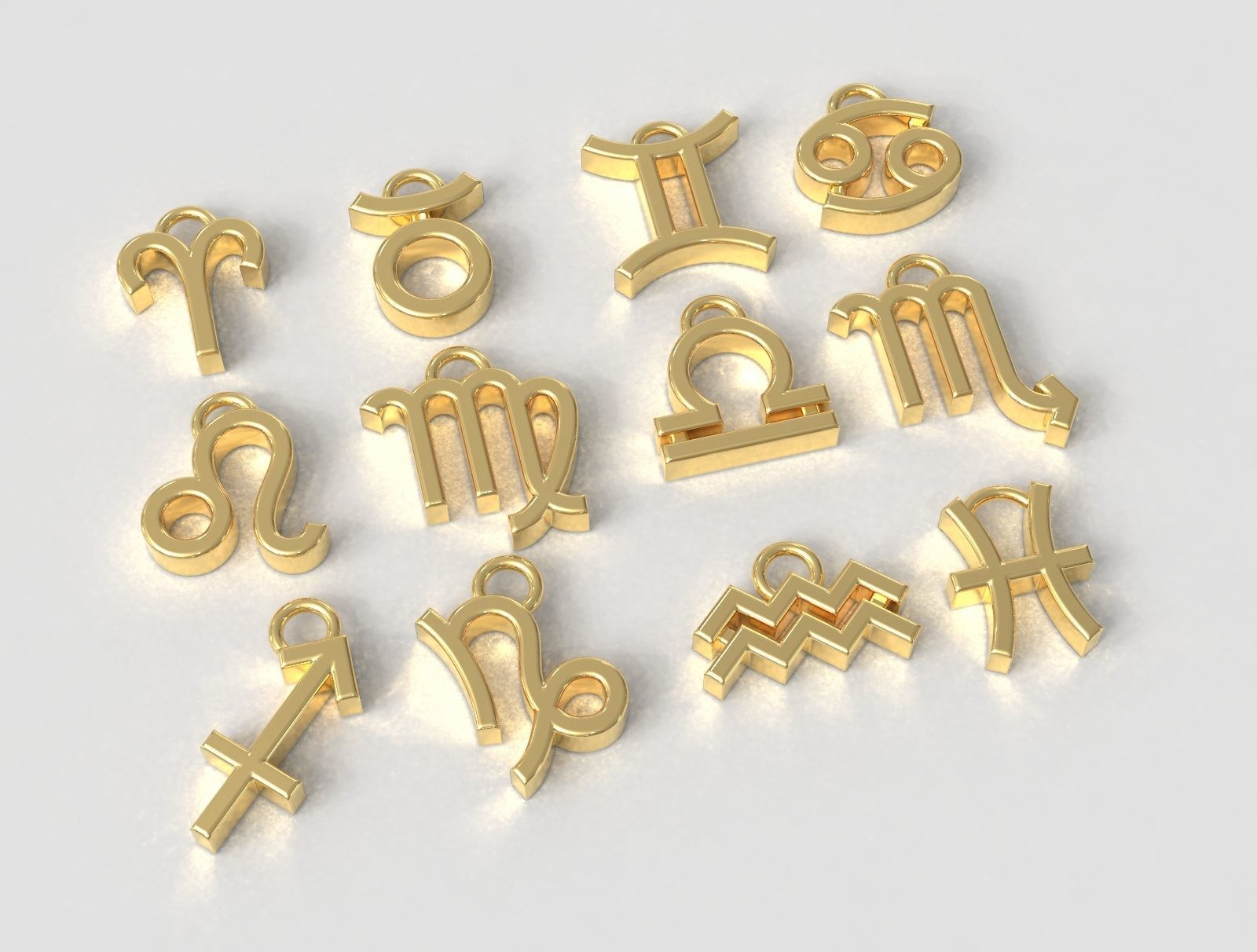 Zodiac Pendants -  2 versions 3D Model Collection_7