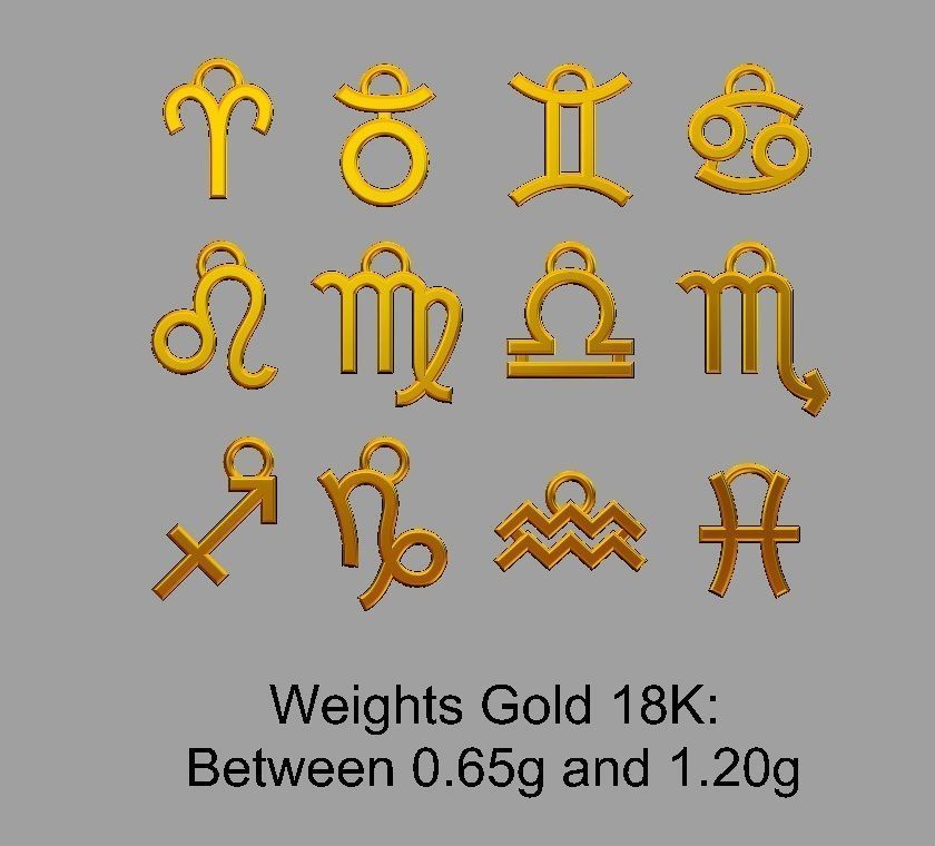 Zodiac Pendants -  2 versions 3D Model Collection_13