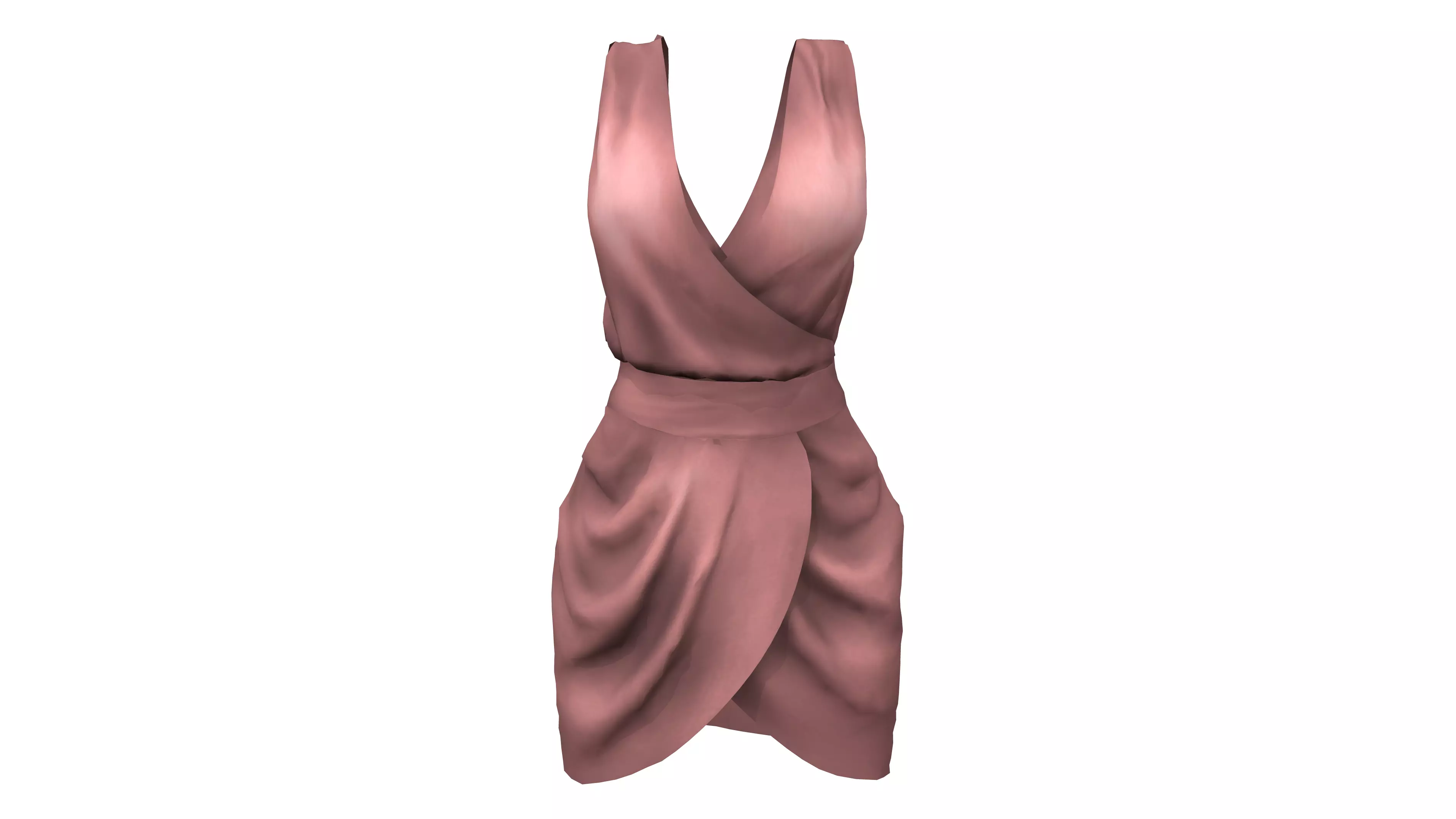 Tulip Skirt Dress Low-poly 3D model_0