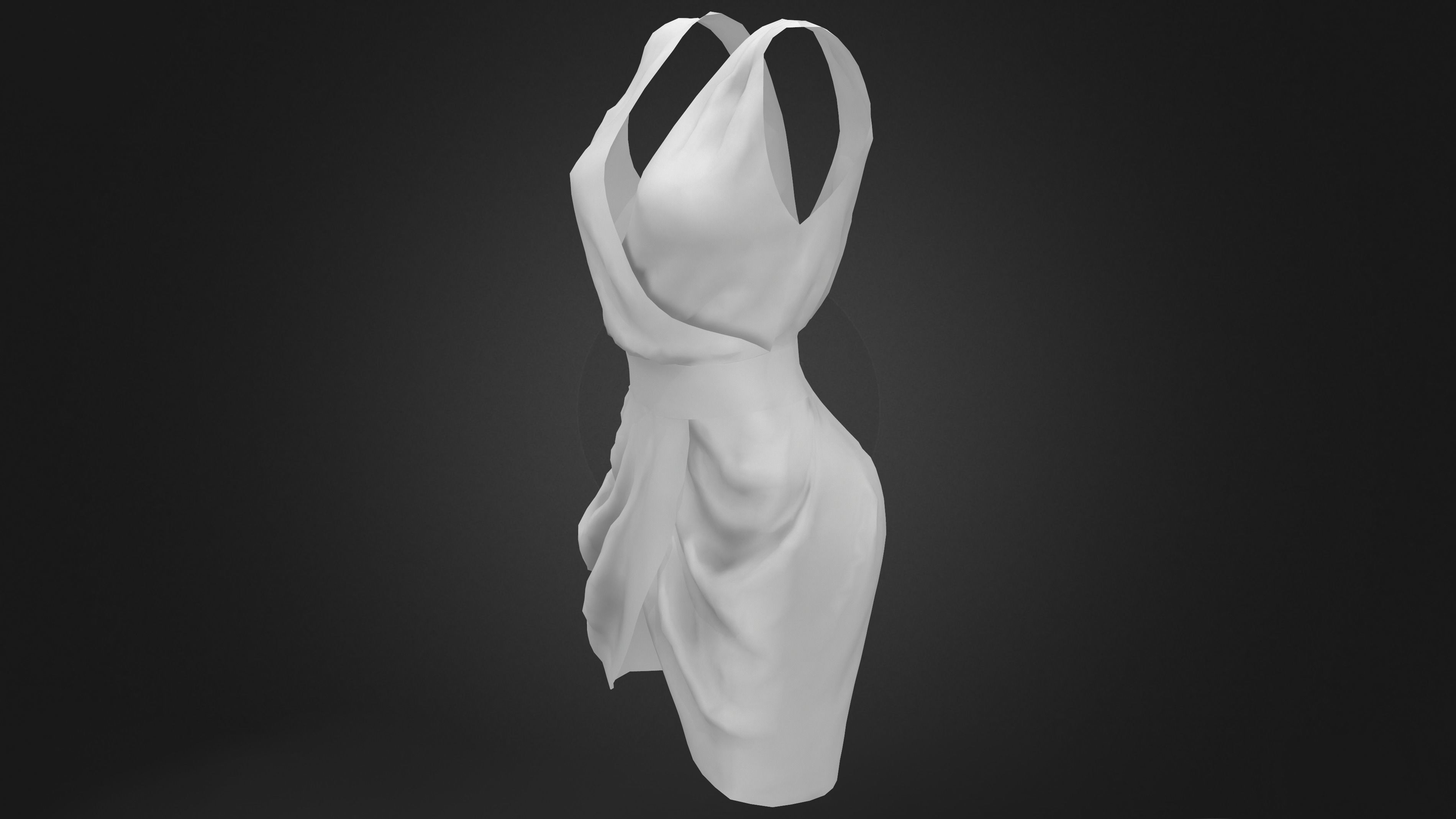 Tulip Skirt Dress Low-poly 3D model_11