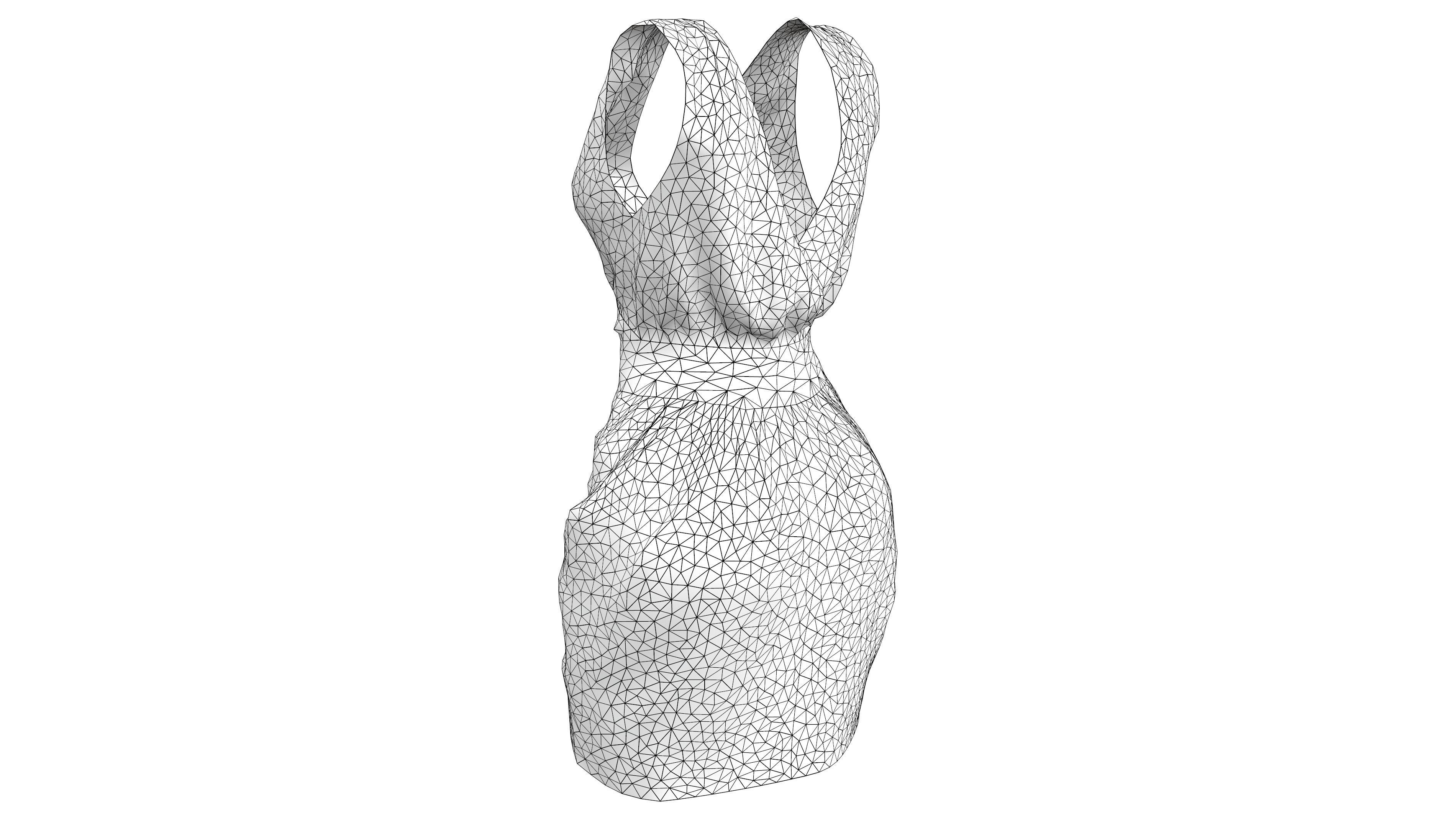 Tulip Skirt Dress Low-poly 3D model_10