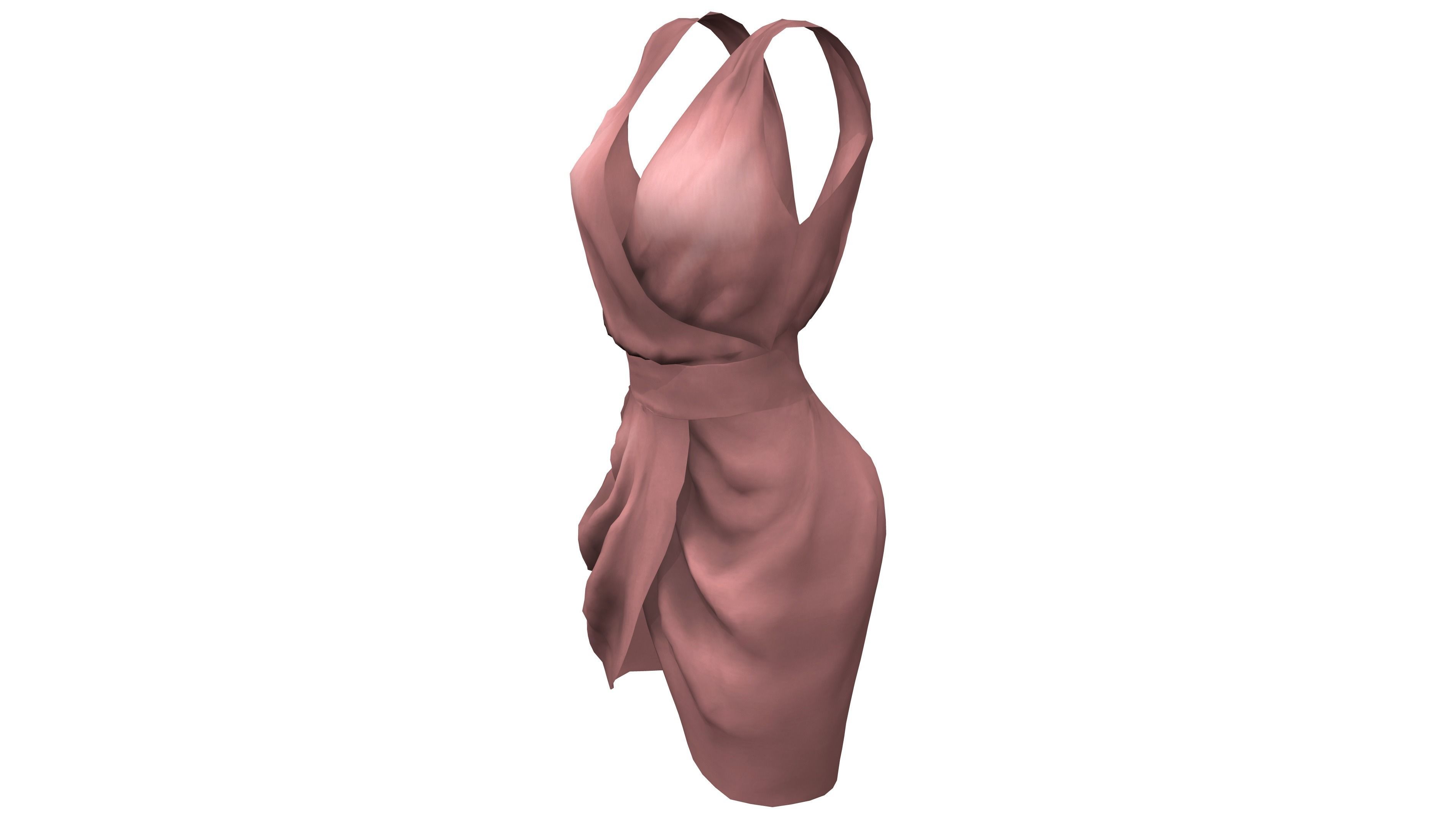 Tulip Skirt Dress Low-poly 3D model_3