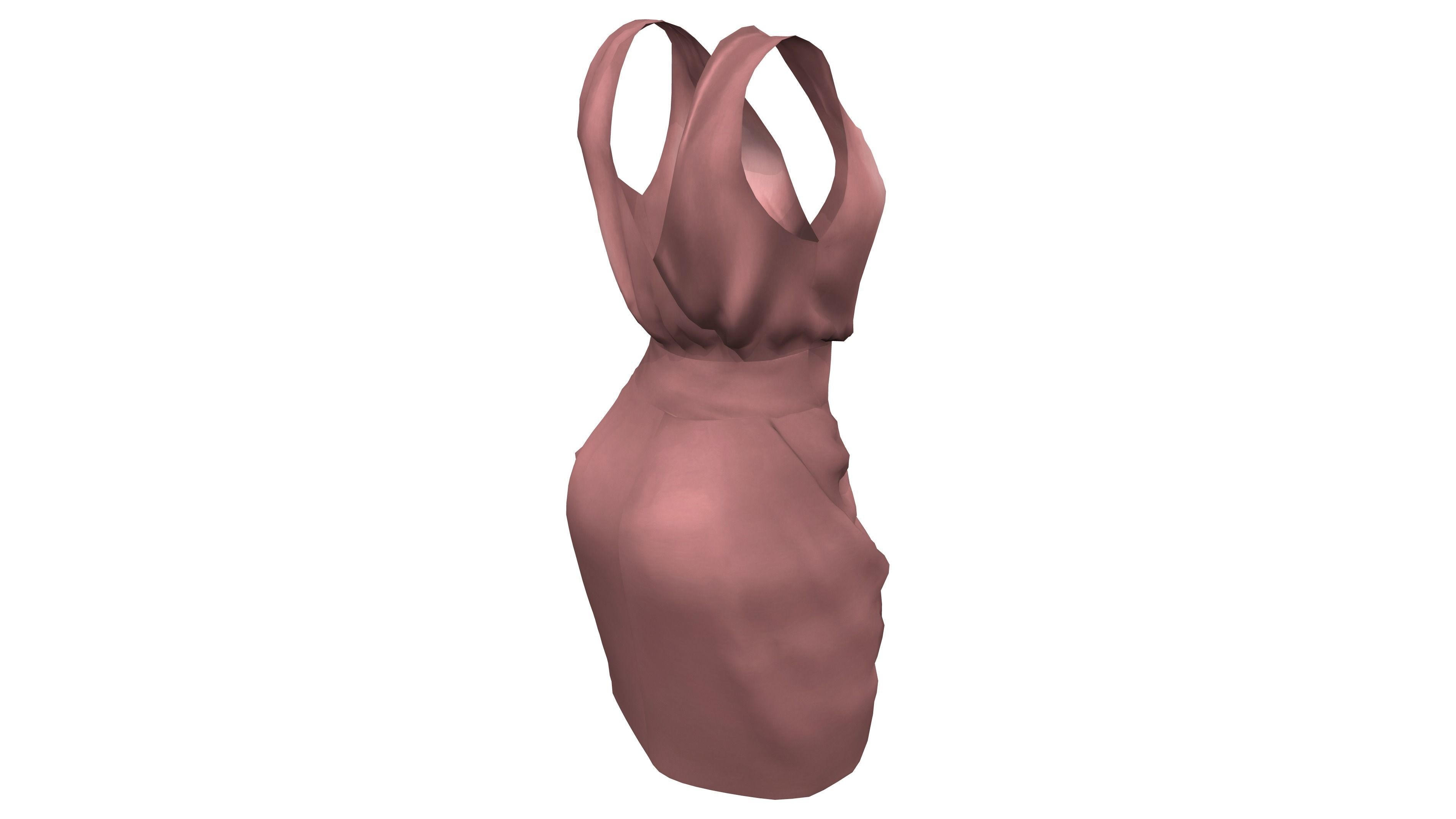 Tulip Skirt Dress Low-poly 3D model_8