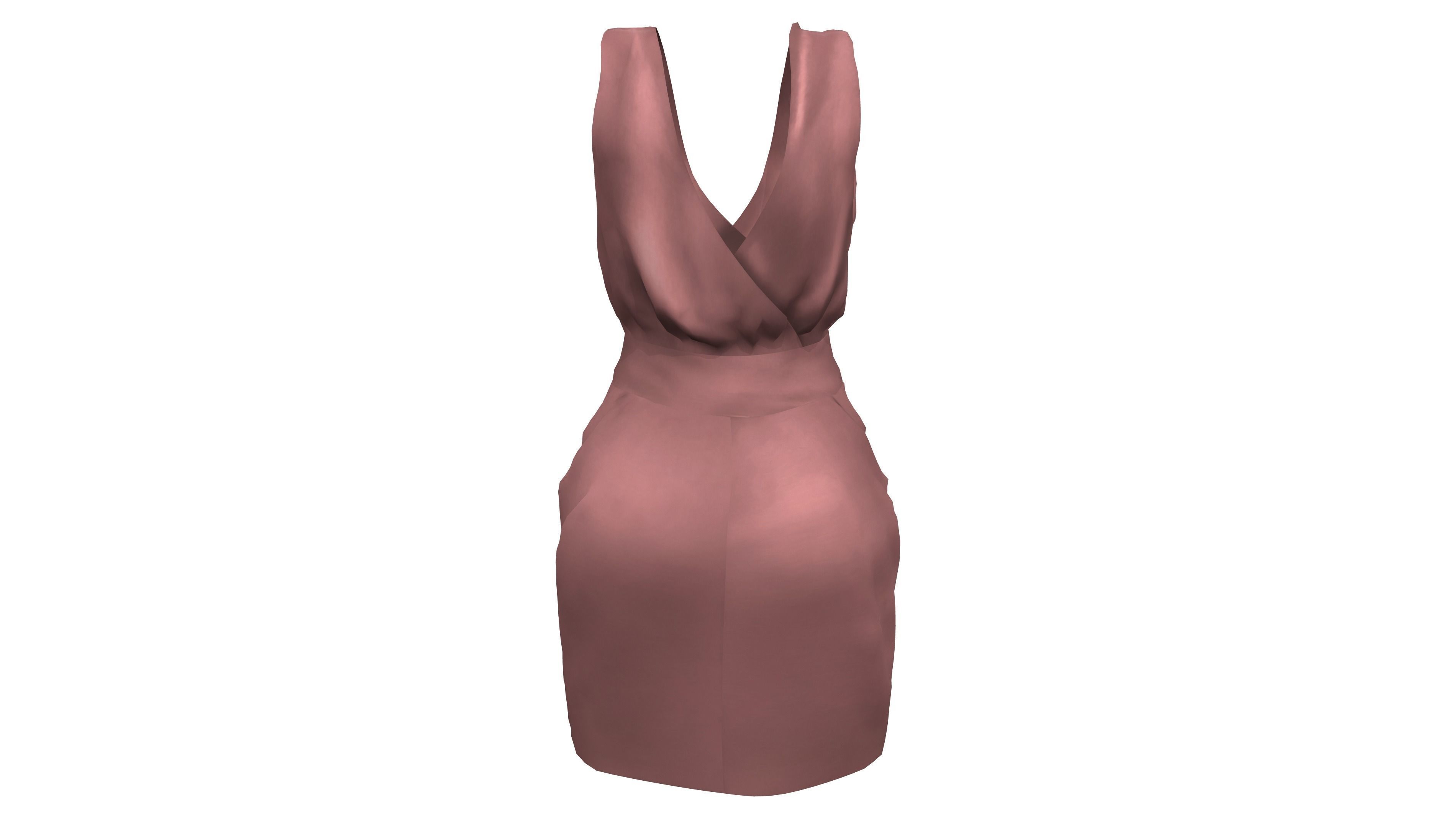Tulip Skirt Dress Low-poly 3D model_7