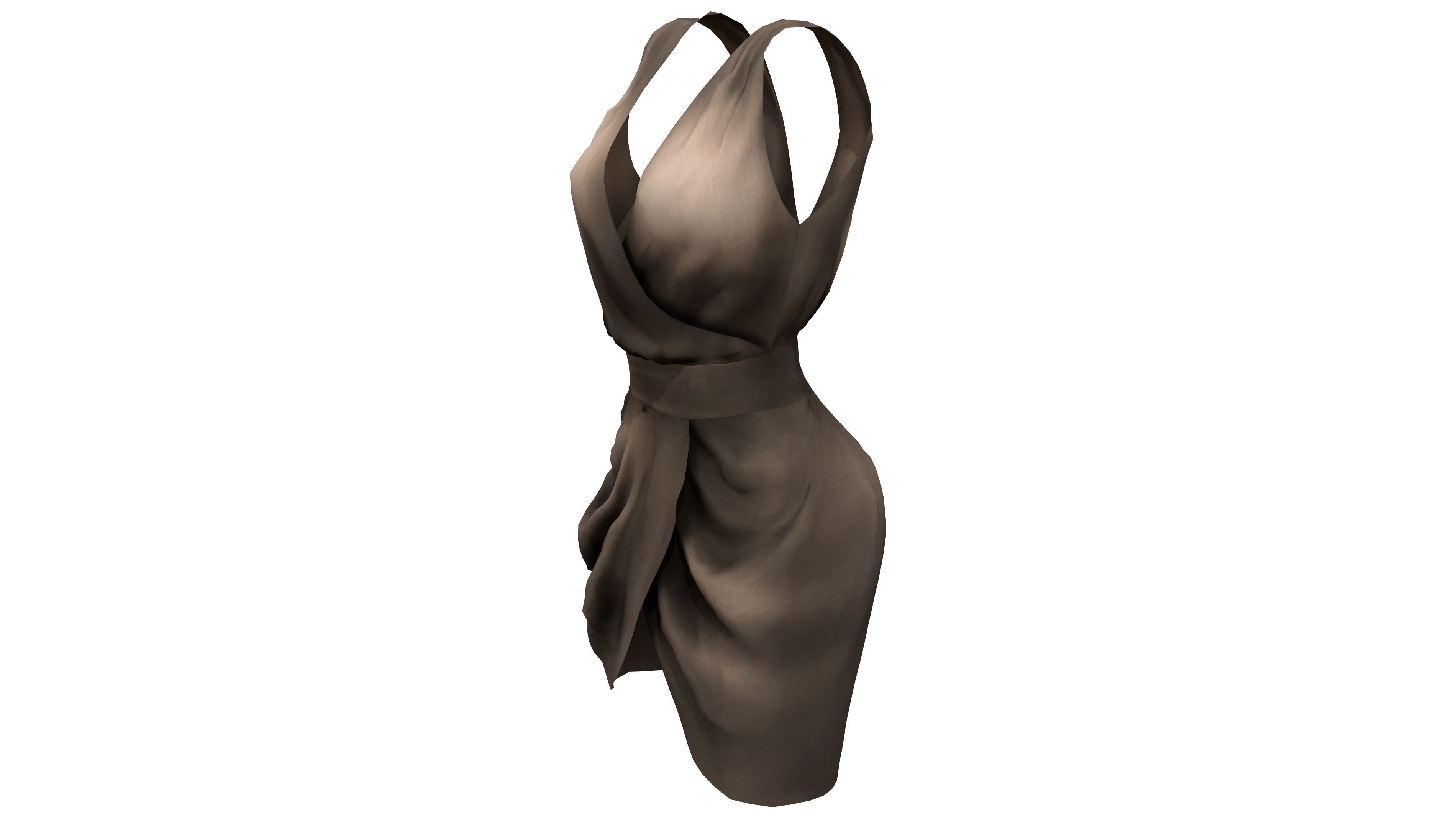 Tulip Skirt Dress Low-poly 3D model_5