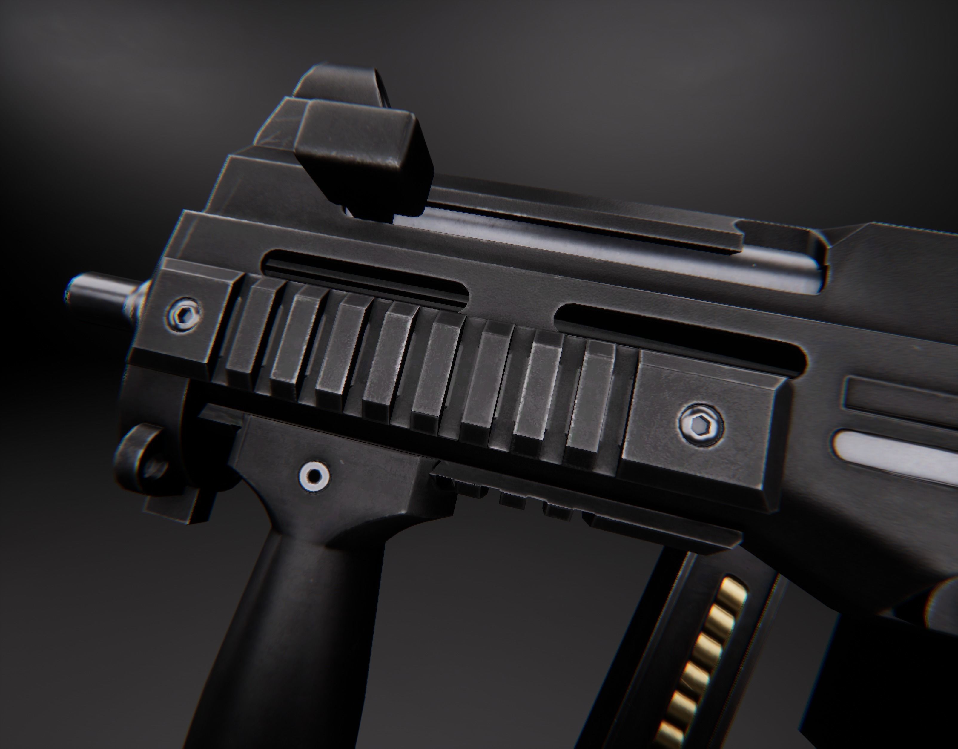 AAA UMP 45 Game Ready PBR Low-poly 3D model_1