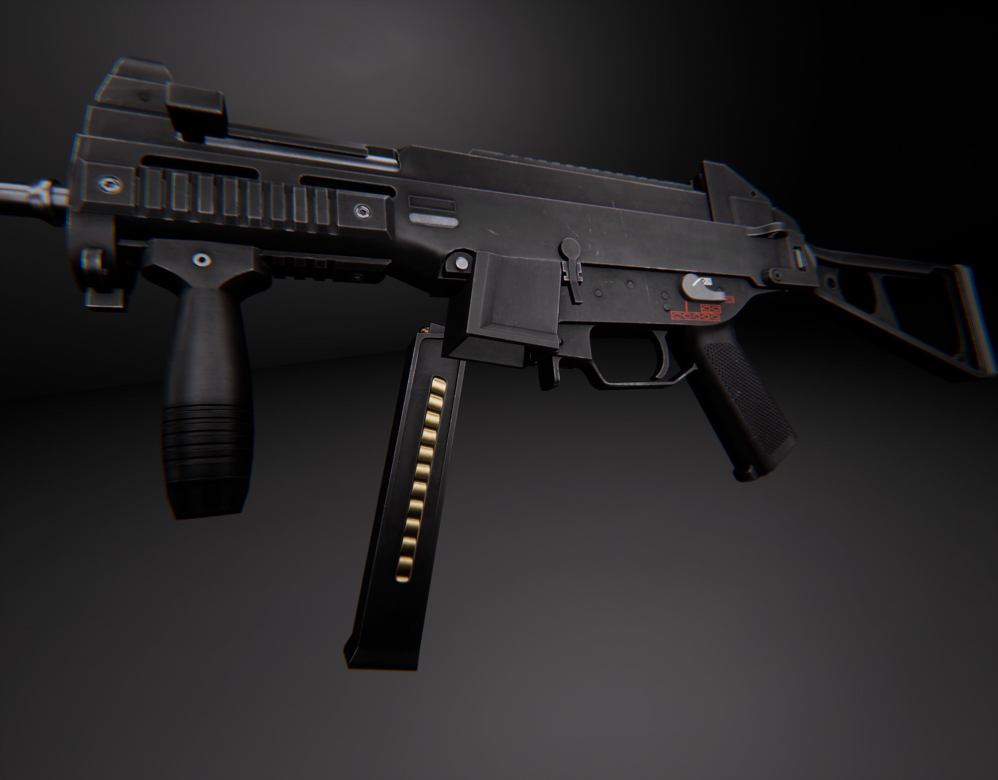 AAA UMP 45 Game Ready PBR Low-poly 3D model_6