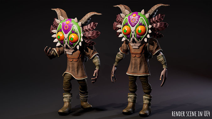 Stylized Character Druid 1 Low-poly 3D model