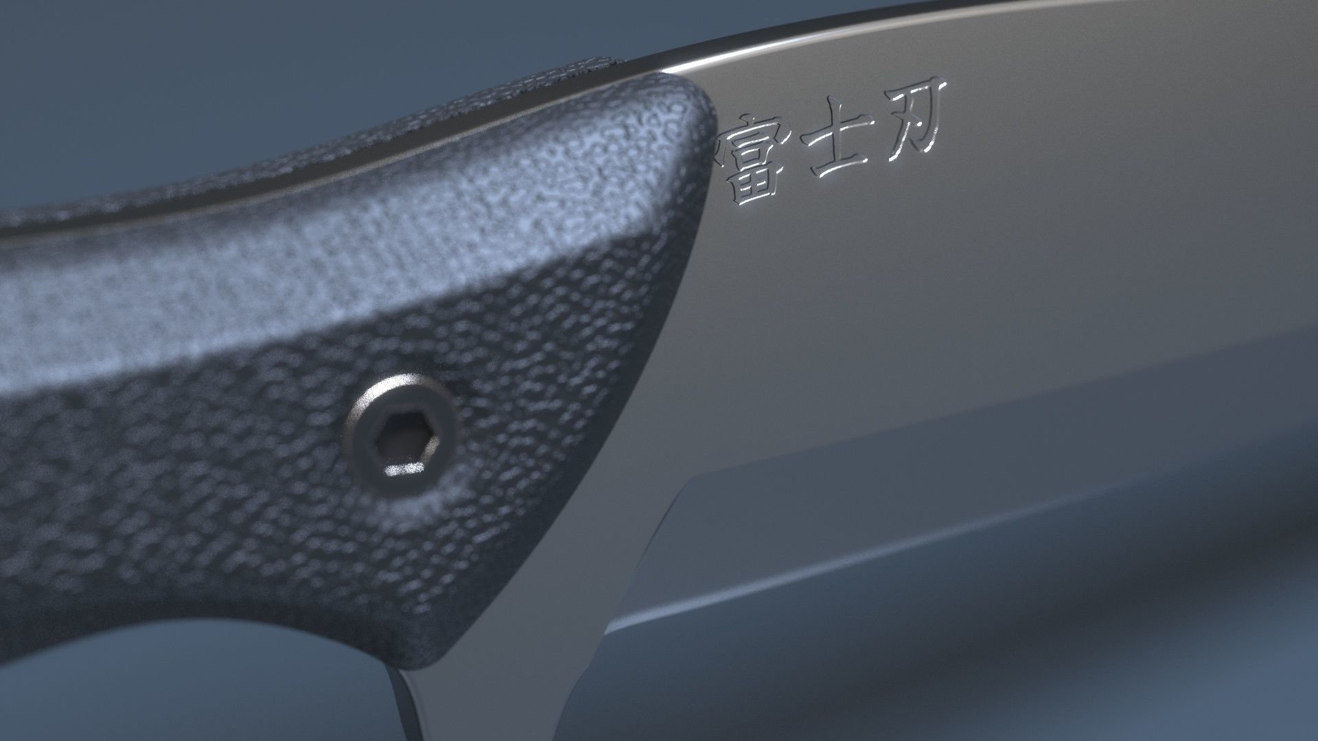 Hunting and combat modern knife 3D model_3