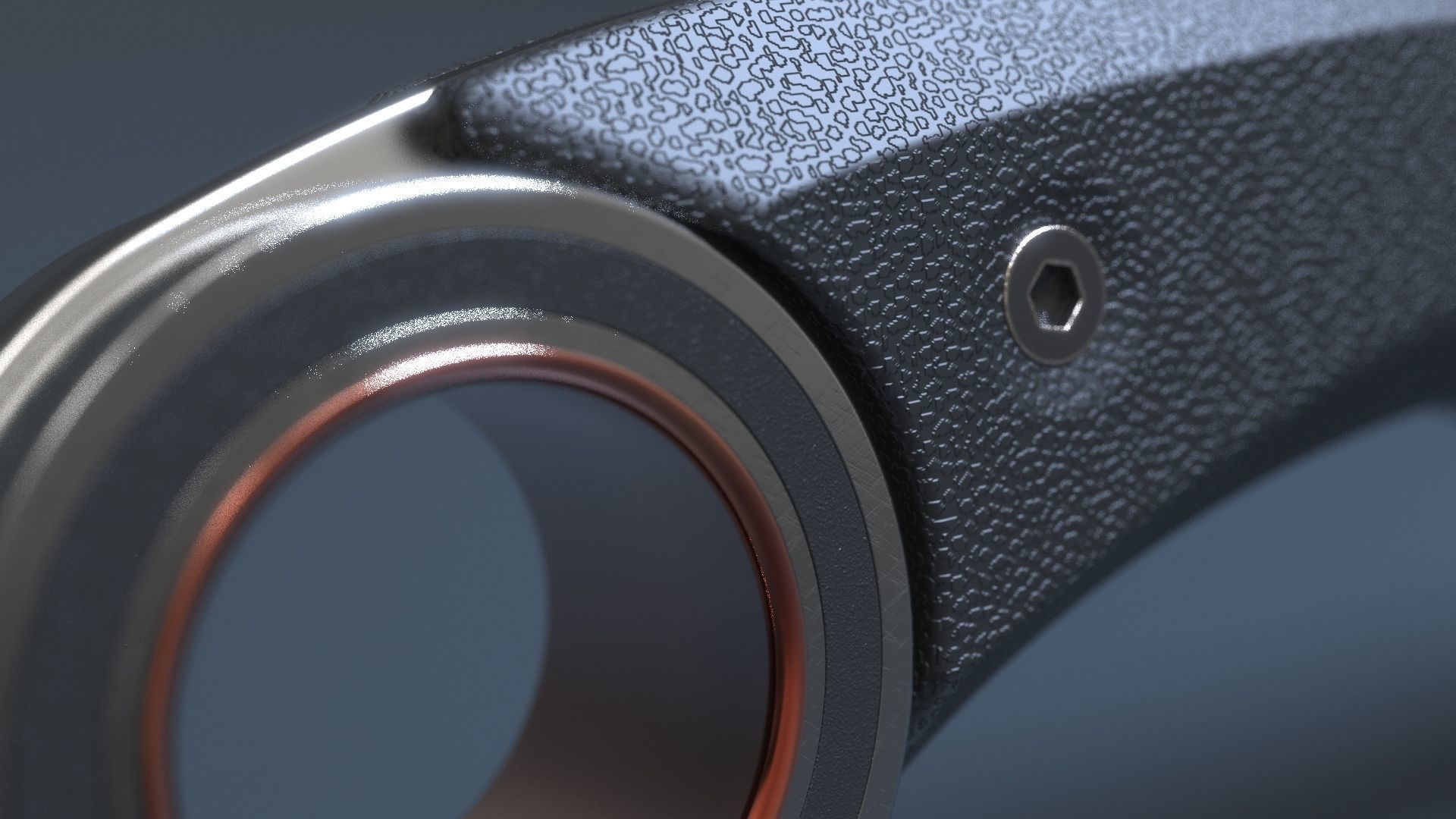 Hunting and combat modern knife 3D model_4