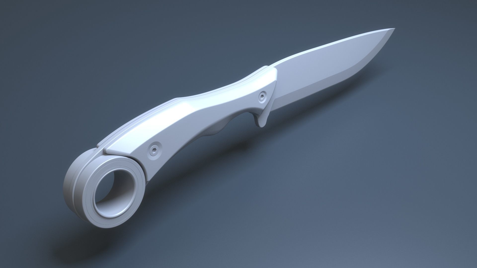 Hunting and combat modern knife 3D model_12