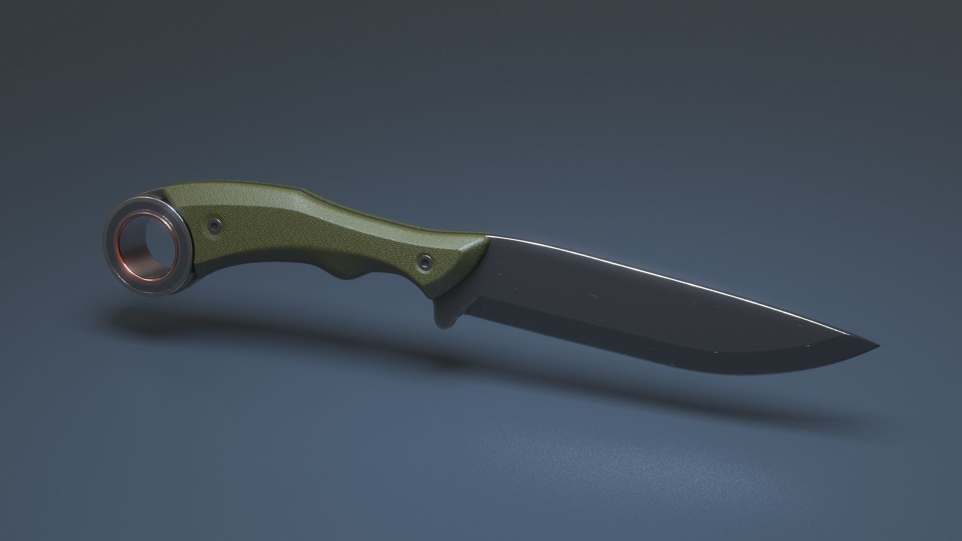 Hunting and combat modern knife 3D model_8