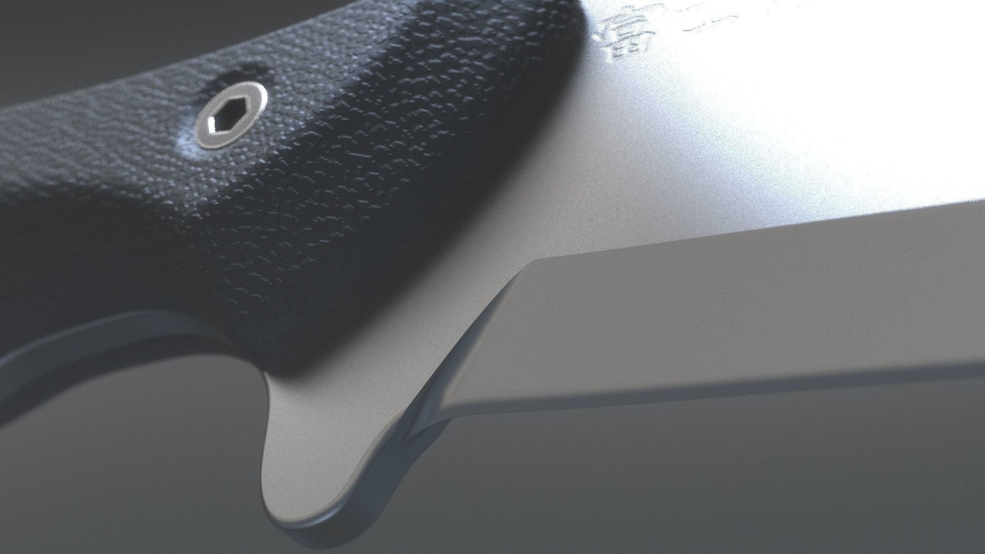 Hunting and combat modern knife 3D model_7