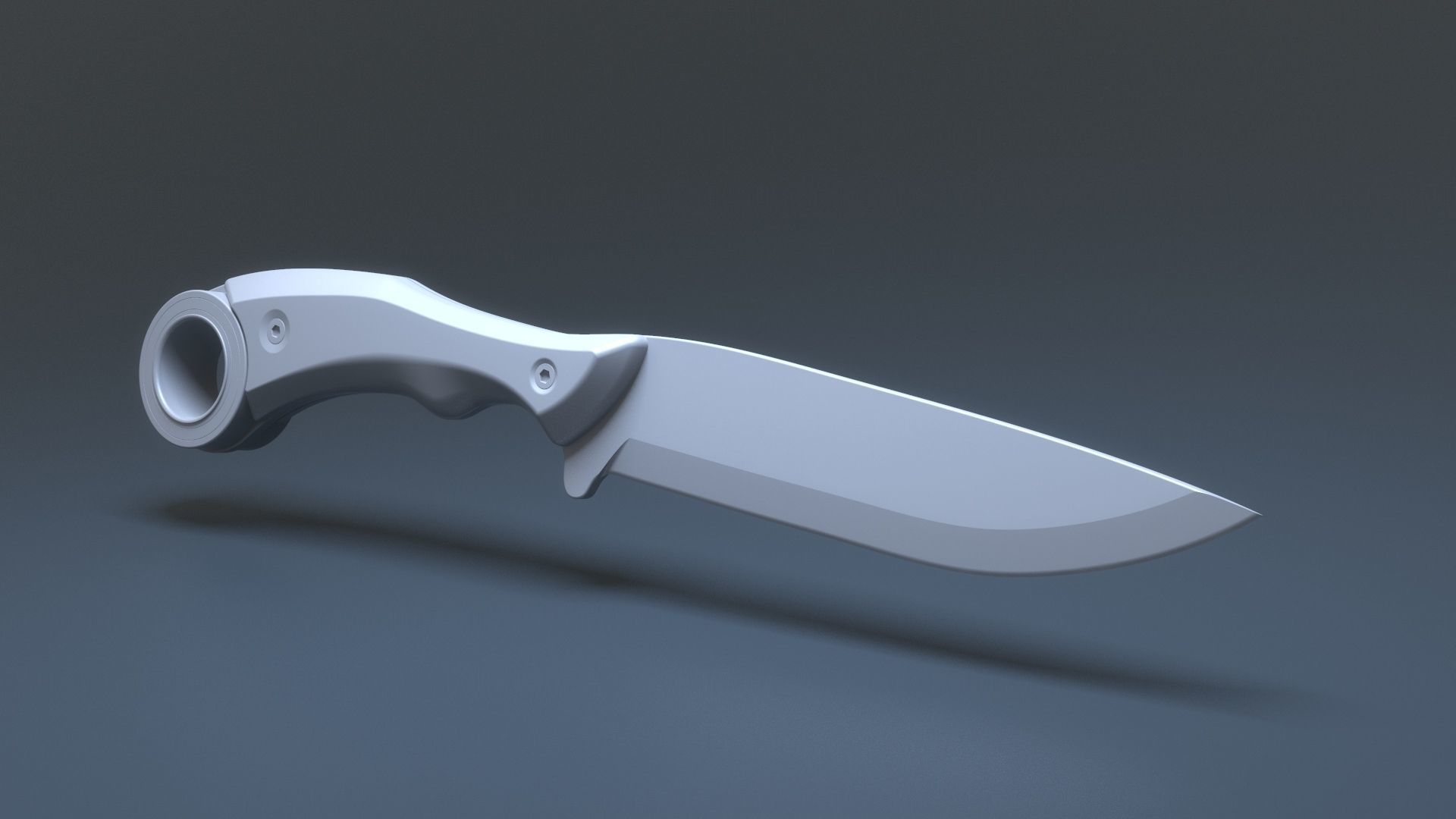 Hunting and combat modern knife 3D model_11