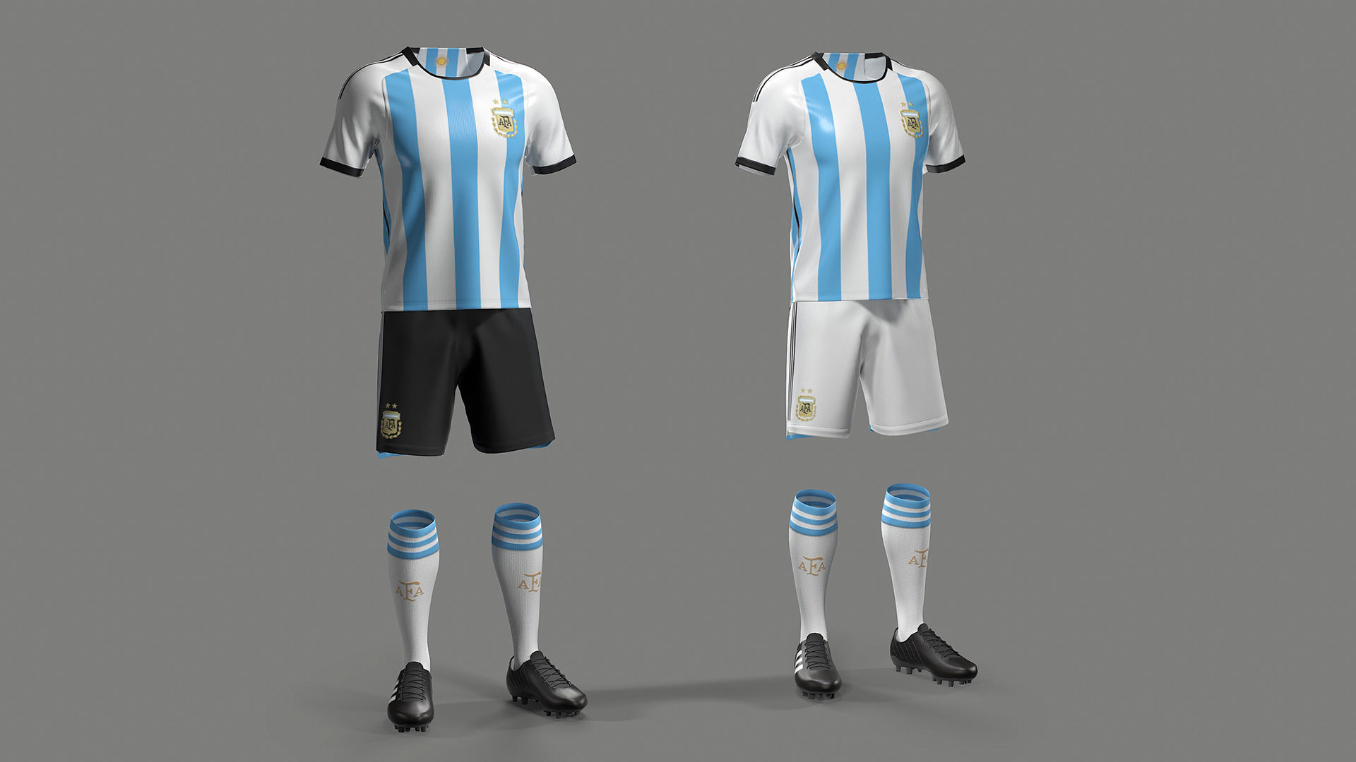 Argentina Football Jersey FIFA World Cup 2022 Low-poly 3D model_2