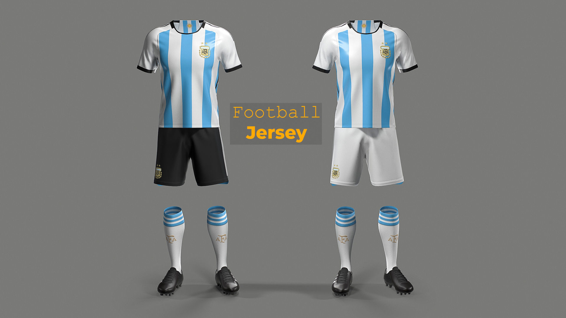 Argentina Football Jersey FIFA World Cup 2022 Low-poly 3D model_1