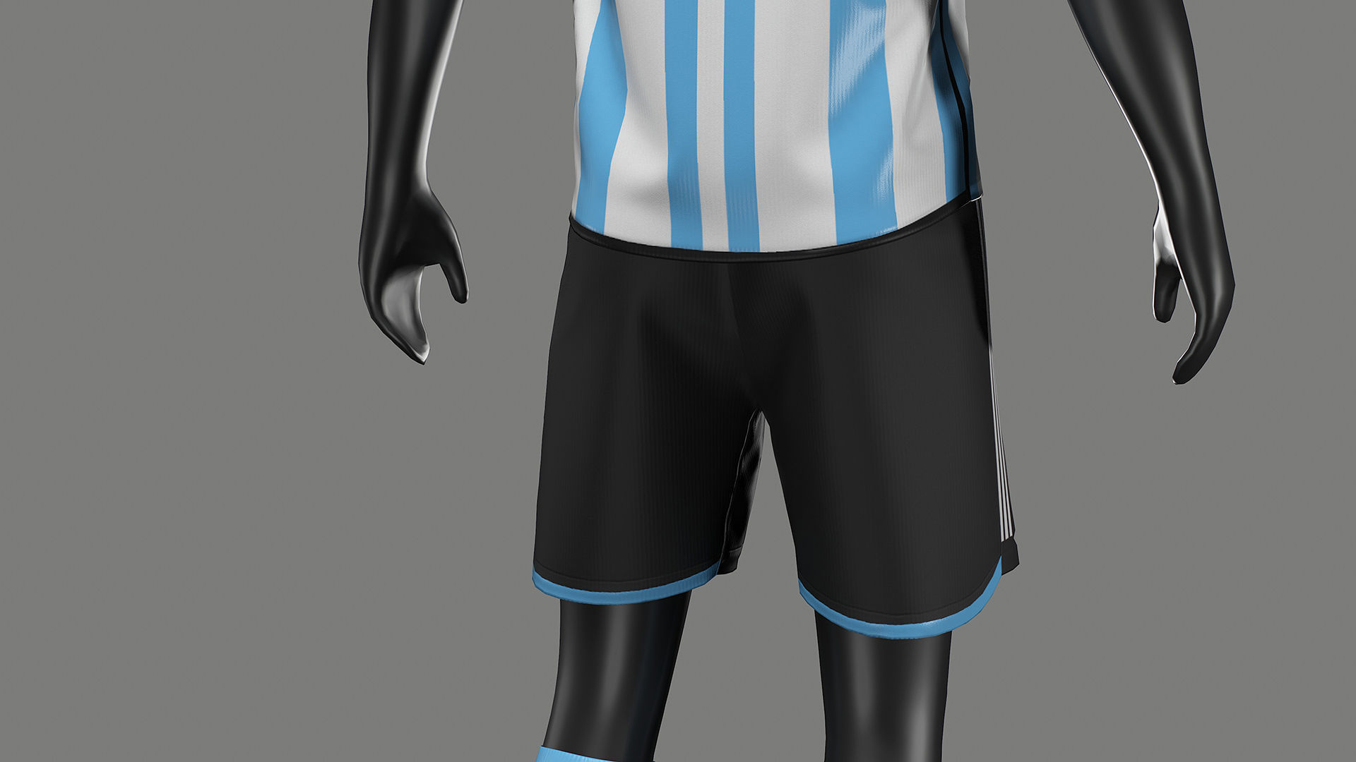 Argentina Football Jersey FIFA World Cup 2022 Low-poly 3D model_19