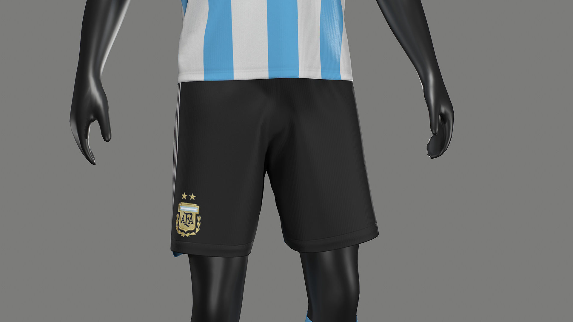 Argentina Football Jersey FIFA World Cup 2022 Low-poly 3D model_15