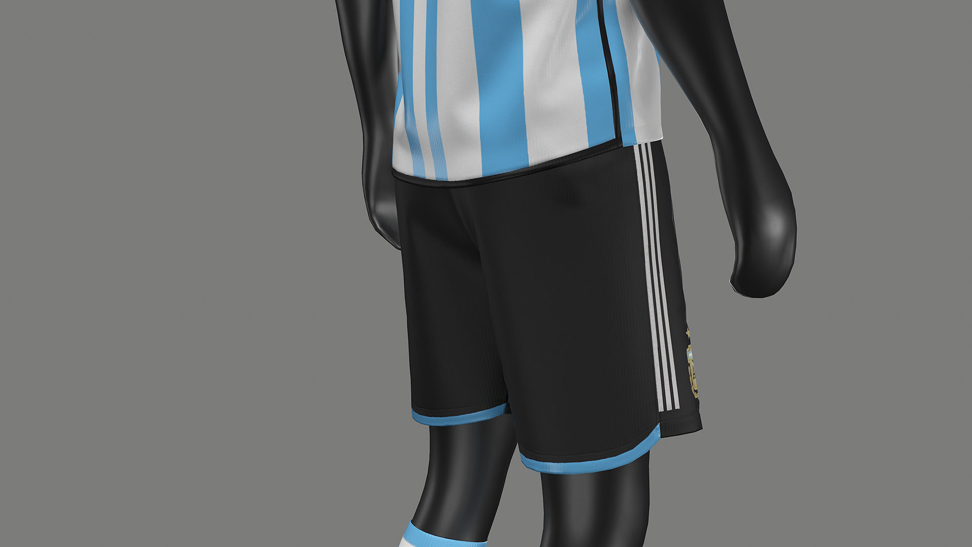 Argentina Football Jersey FIFA World Cup 2022 Low-poly 3D model_18