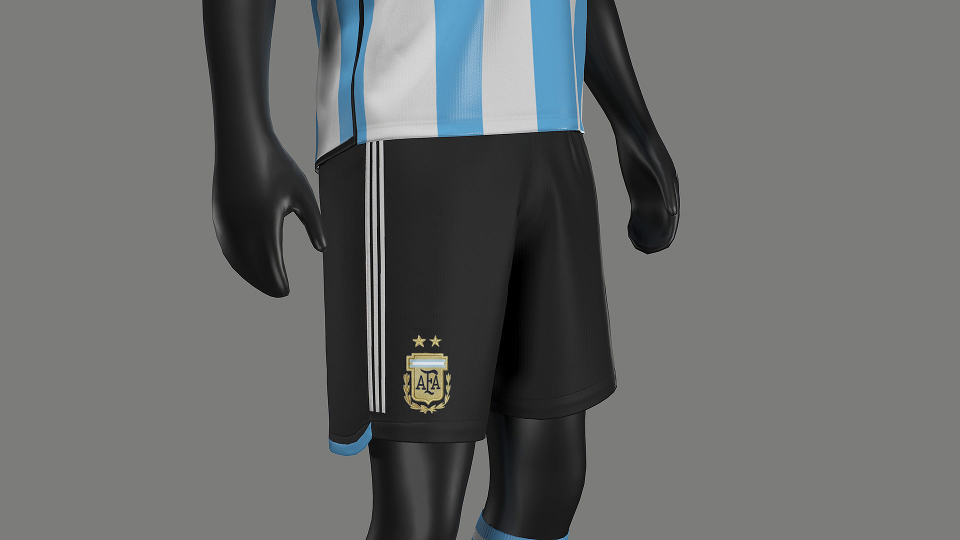 Argentina Football Jersey FIFA World Cup 2022 Low-poly 3D model_16