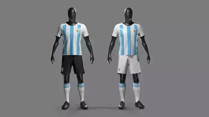 Argentina Football Jersey FIFA World Cup 2022 Low-poly 3D model