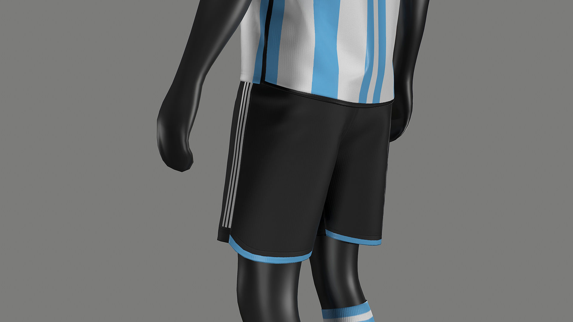 Argentina Football Jersey FIFA World Cup 2022 Low-poly 3D model_21