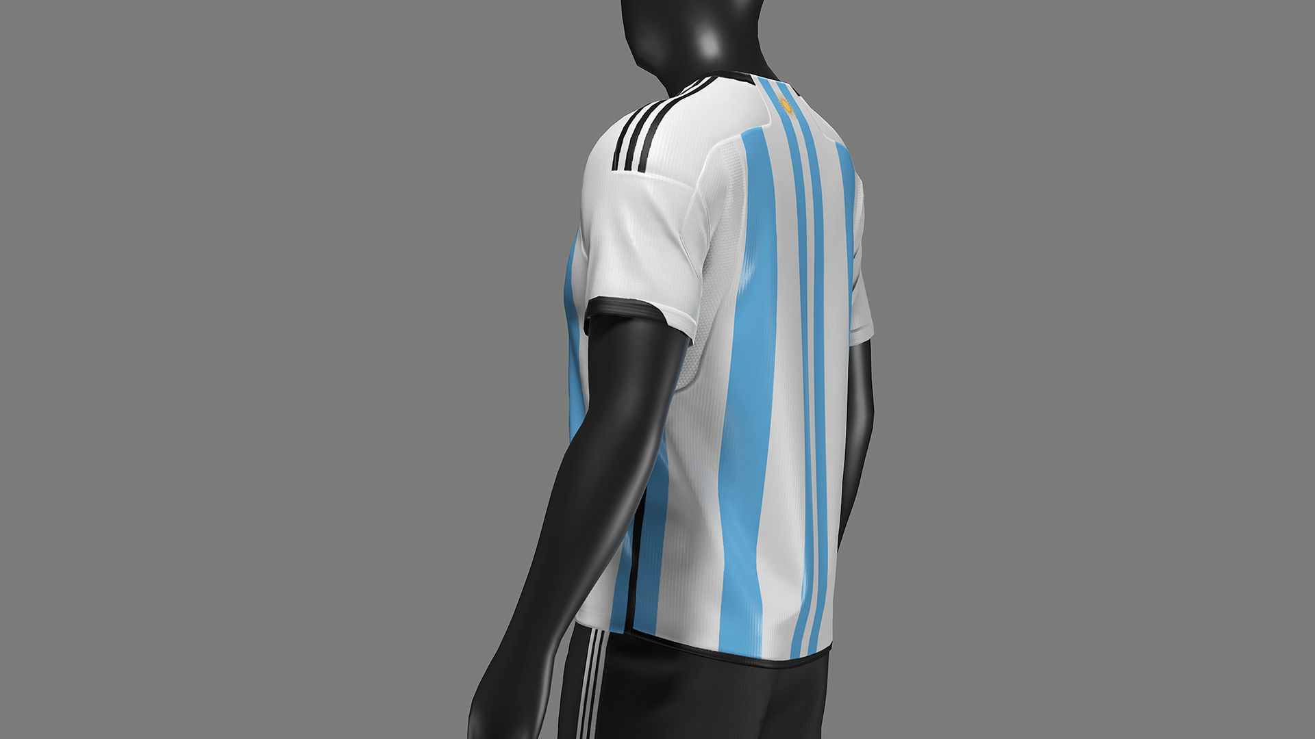 Argentina Football Jersey FIFA World Cup 2022 Low-poly 3D model_10