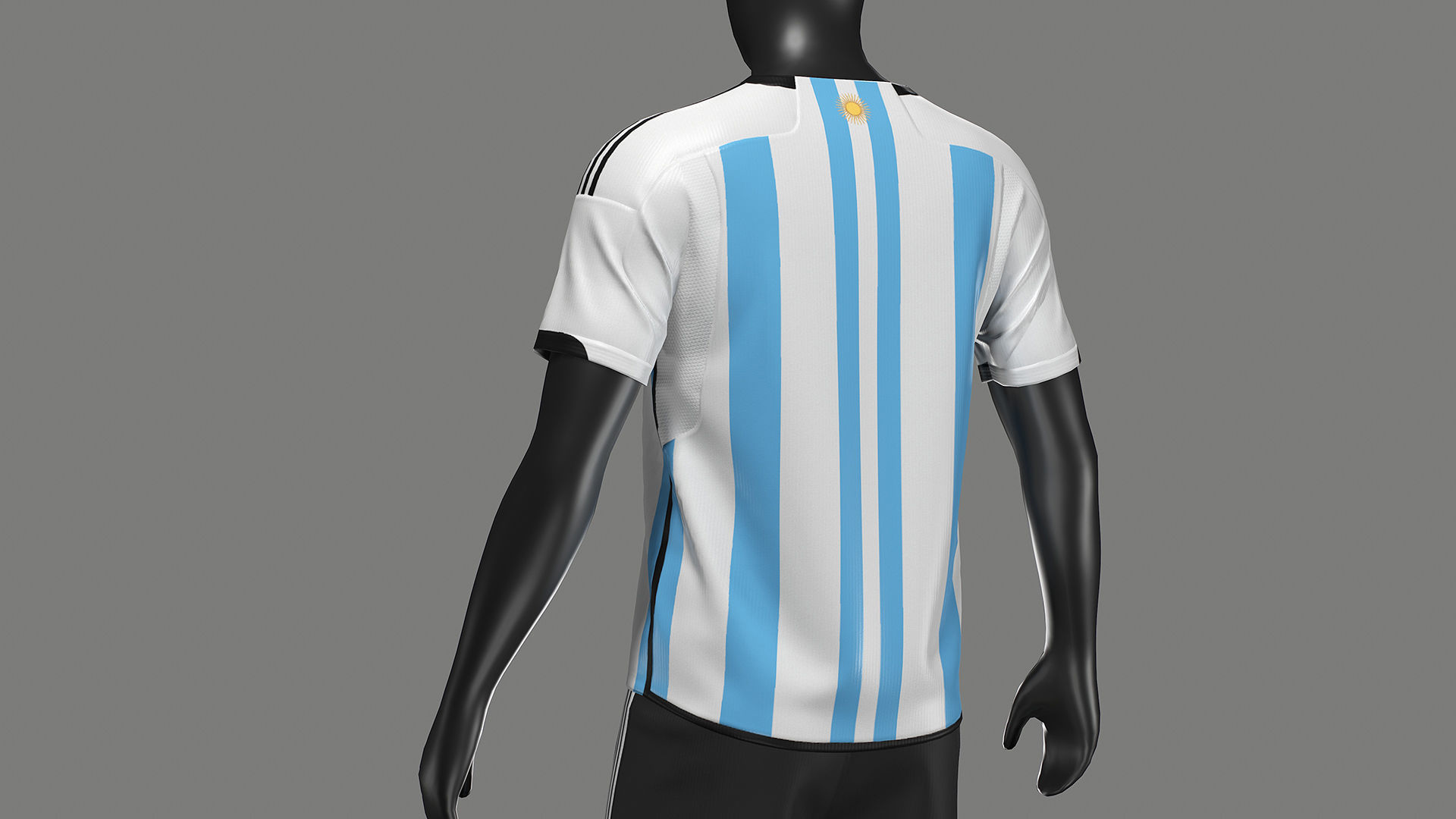 Argentina Football Jersey FIFA World Cup 2022 Low-poly 3D model_9