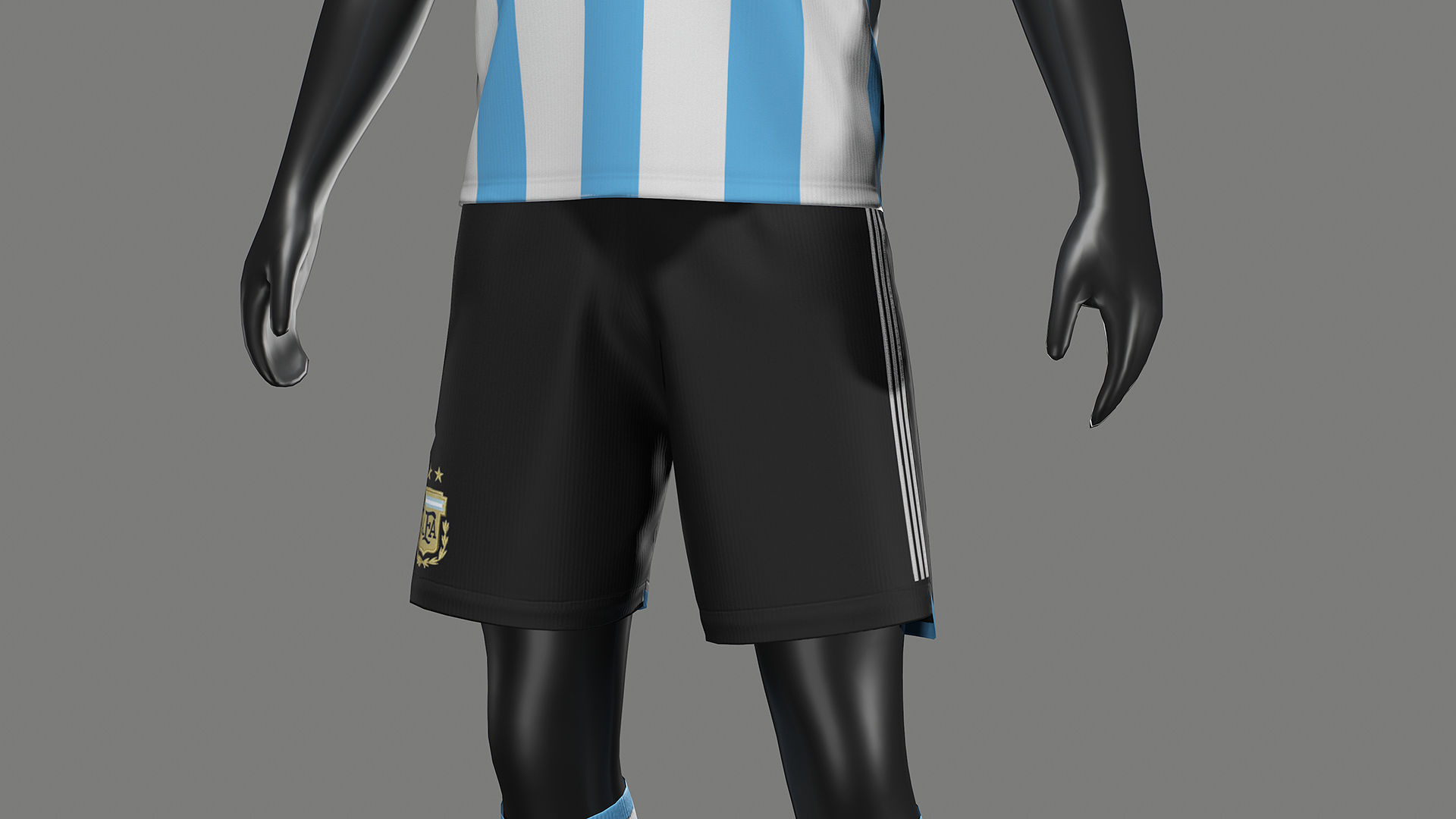 Argentina Football Jersey FIFA World Cup 2022 Low-poly 3D model_14