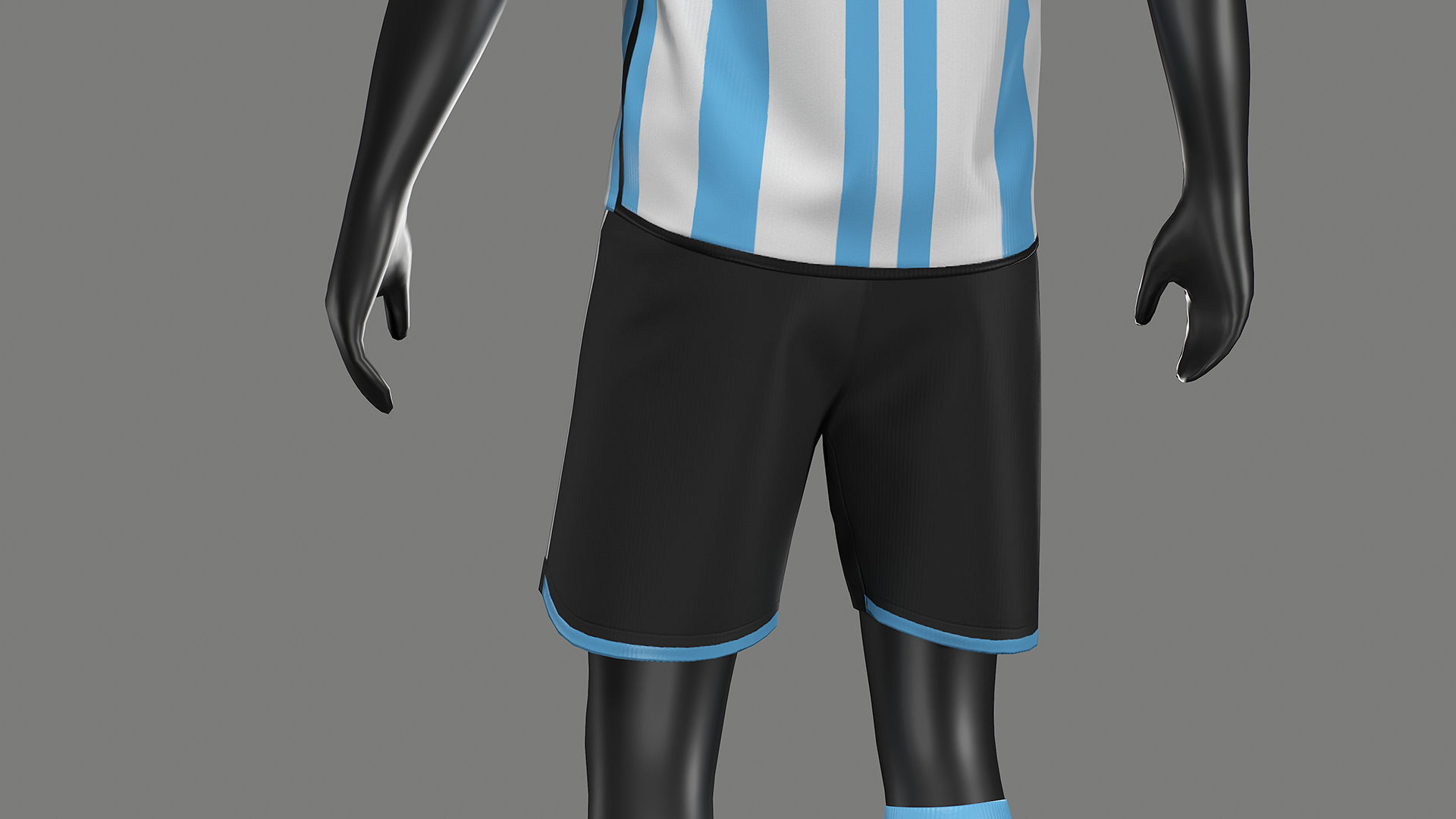 Argentina Football Jersey FIFA World Cup 2022 Low-poly 3D model_20