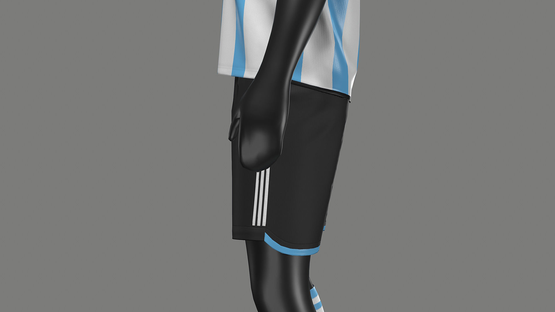 Argentina Football Jersey FIFA World Cup 2022 Low-poly 3D model_22