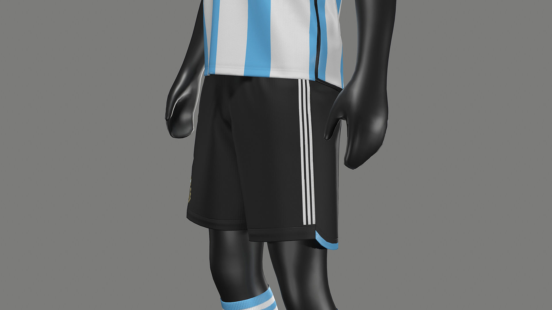 Argentina Football Jersey FIFA World Cup 2022 Low-poly 3D model_23