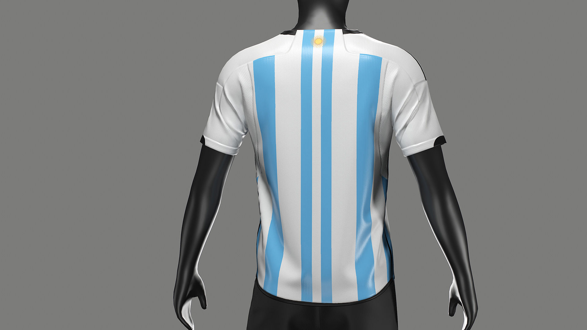 Argentina Football Jersey FIFA World Cup 2022 Low-poly 3D model_8