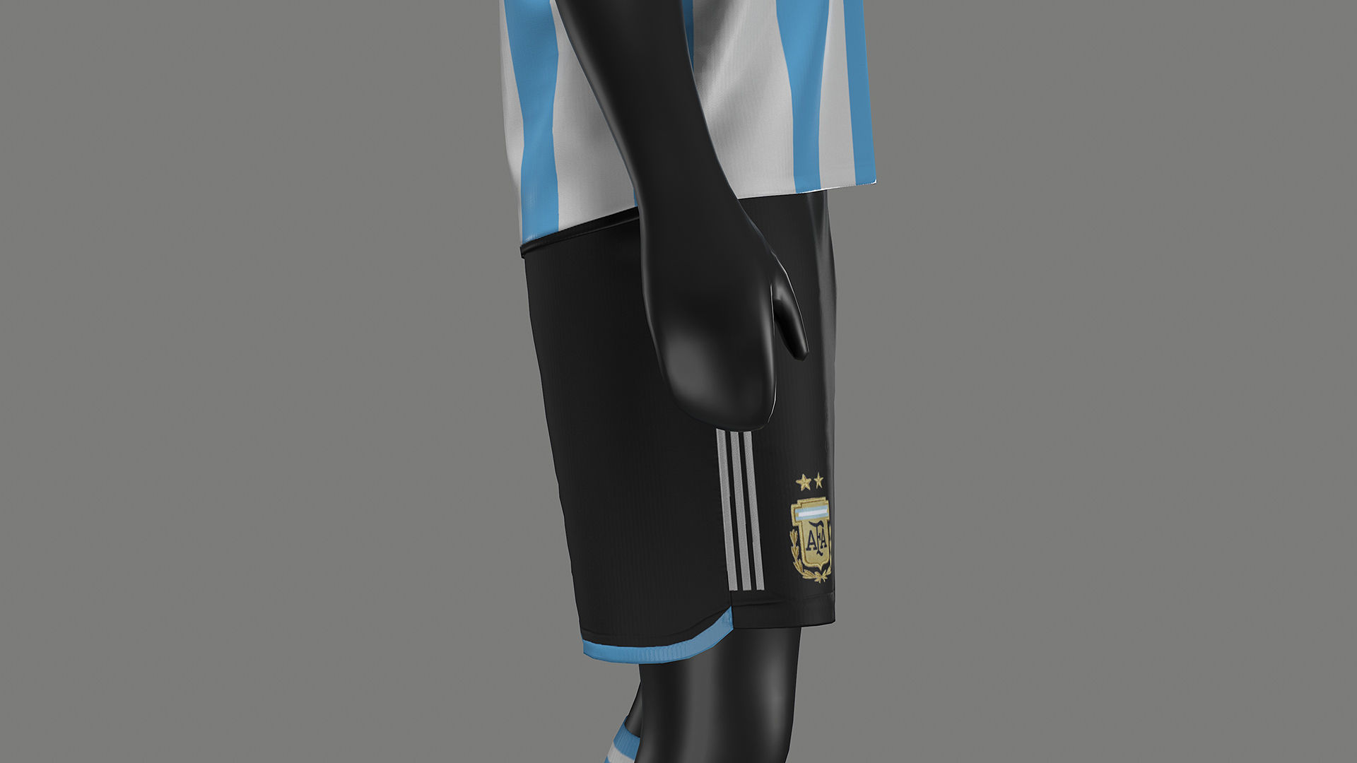 Argentina Football Jersey FIFA World Cup 2022 Low-poly 3D model_17