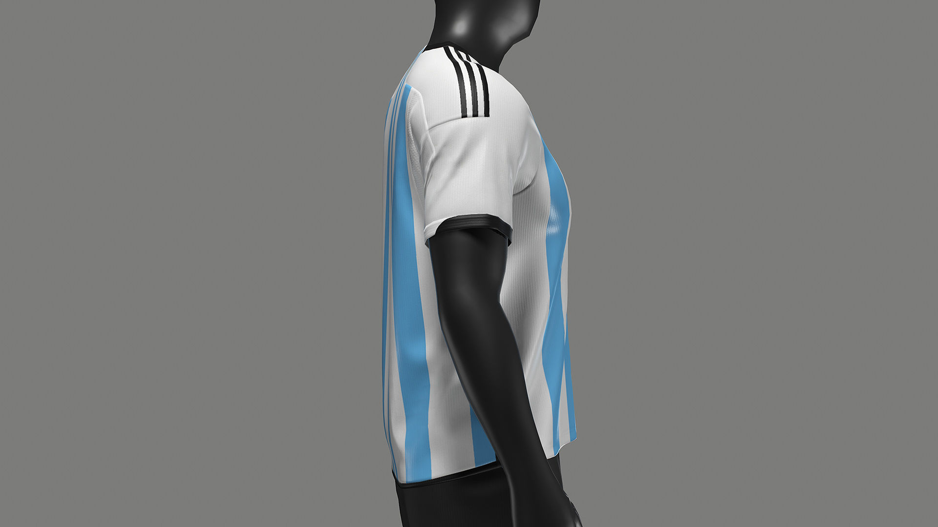 Argentina Football Jersey FIFA World Cup 2022 Low-poly 3D model_6