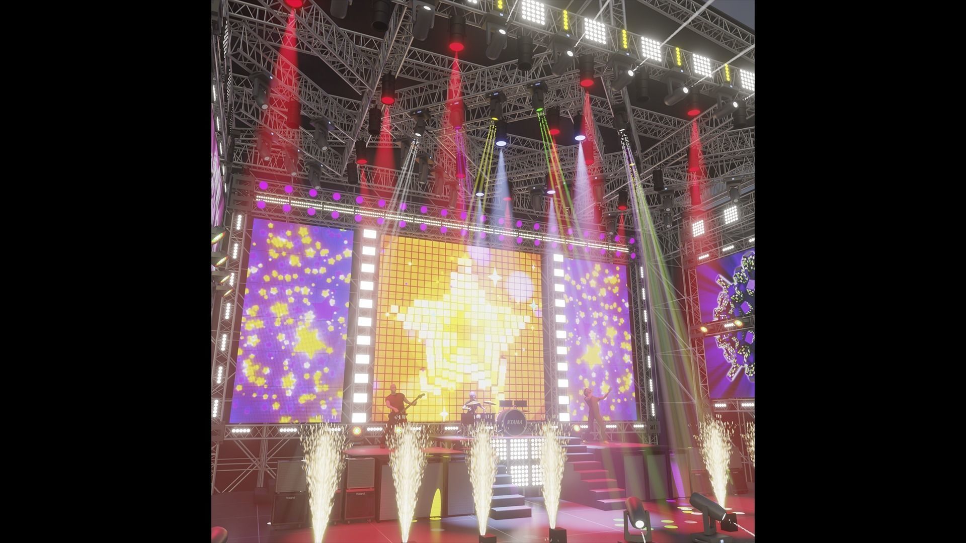 Animated OPEN AIR stage EEVEE render 3D model_5
