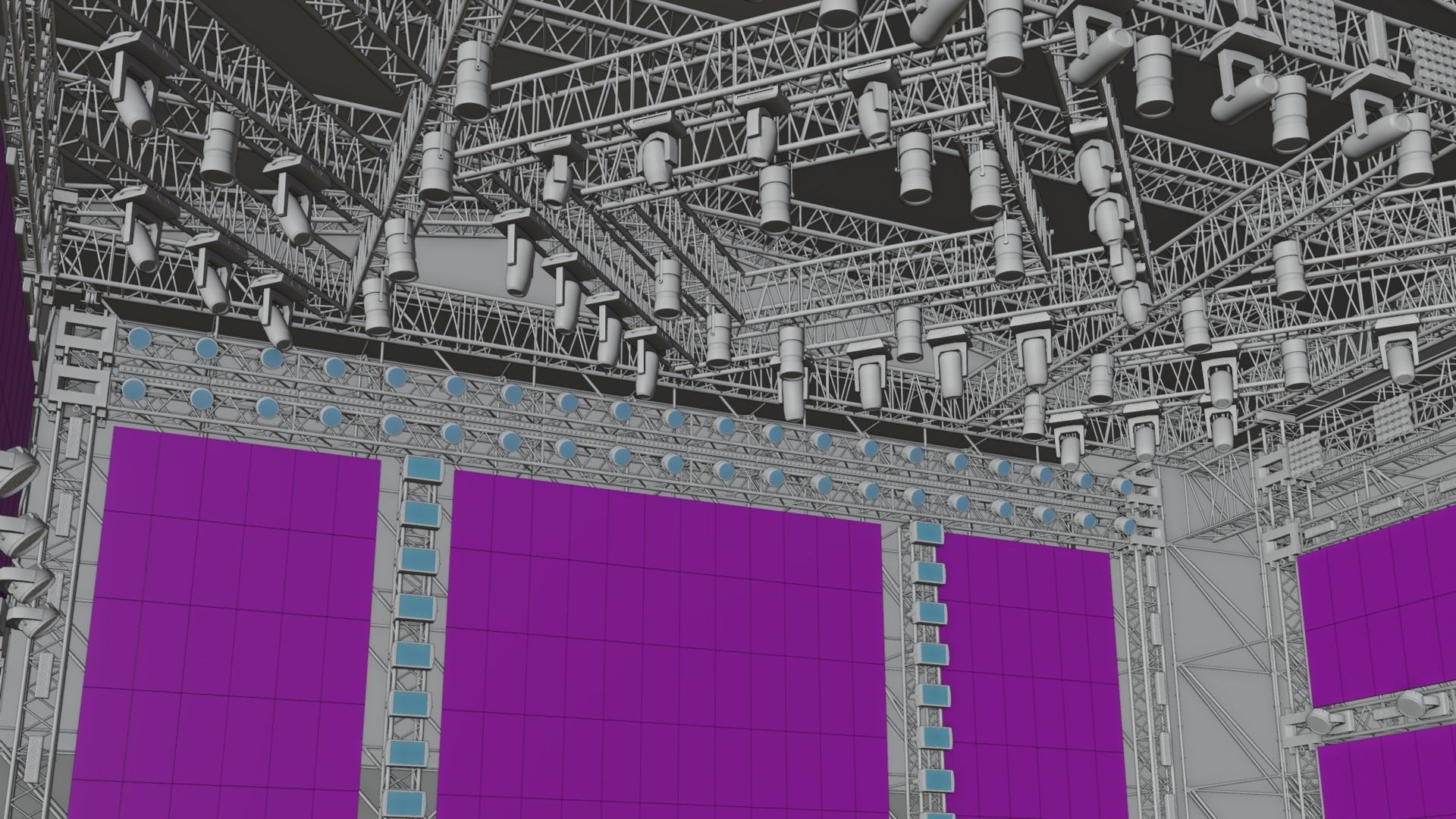 Animated OPEN AIR stage EEVEE render 3D model_9