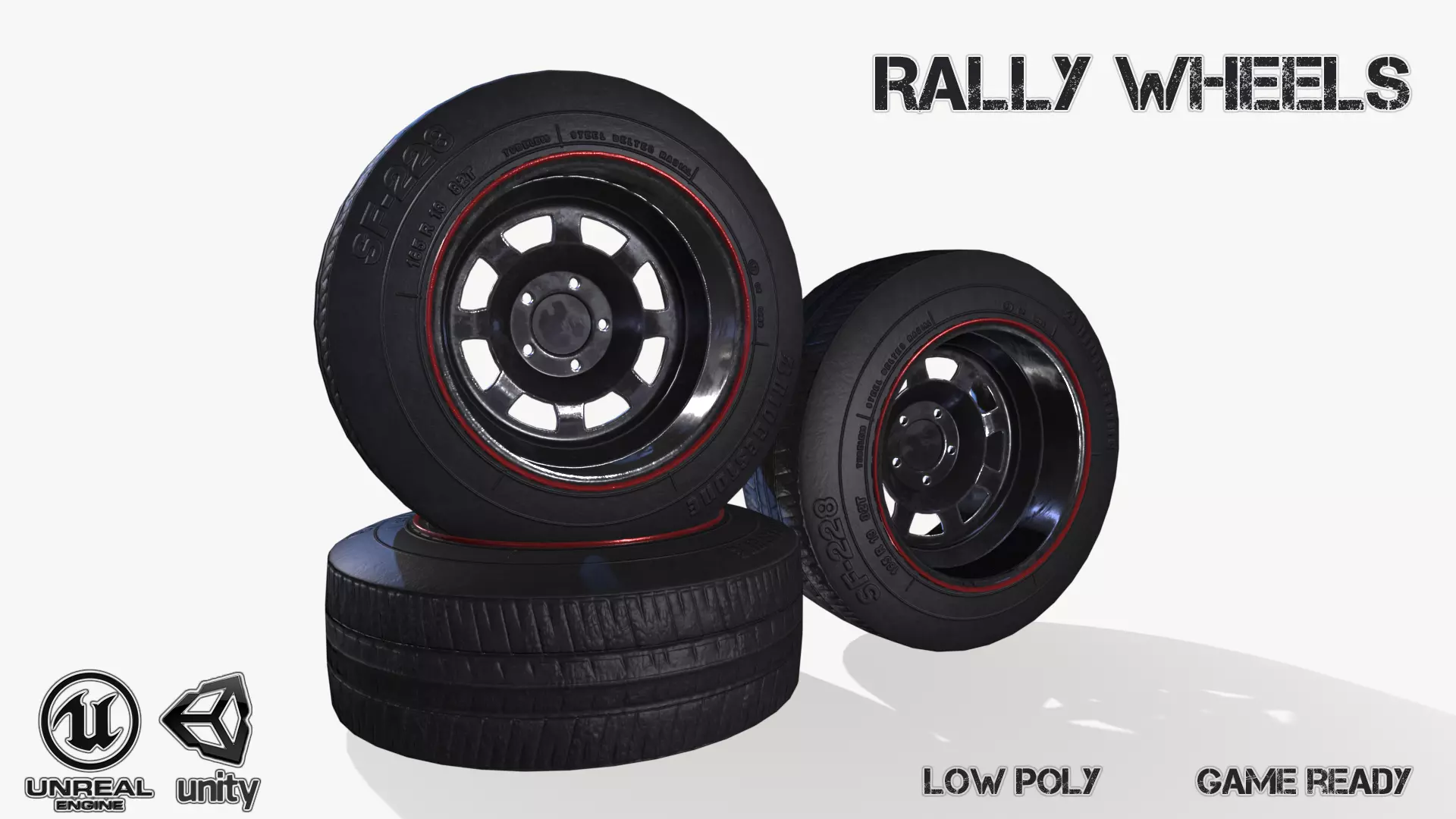 Rally wheel FS - 228 Low-poly 3D model