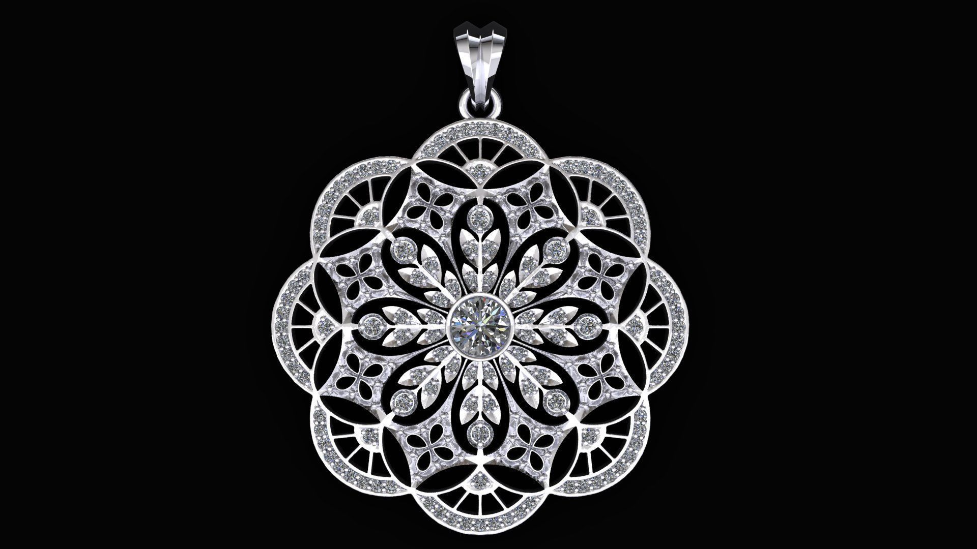 Snowflake pendant Let It Snow 3D print model_3